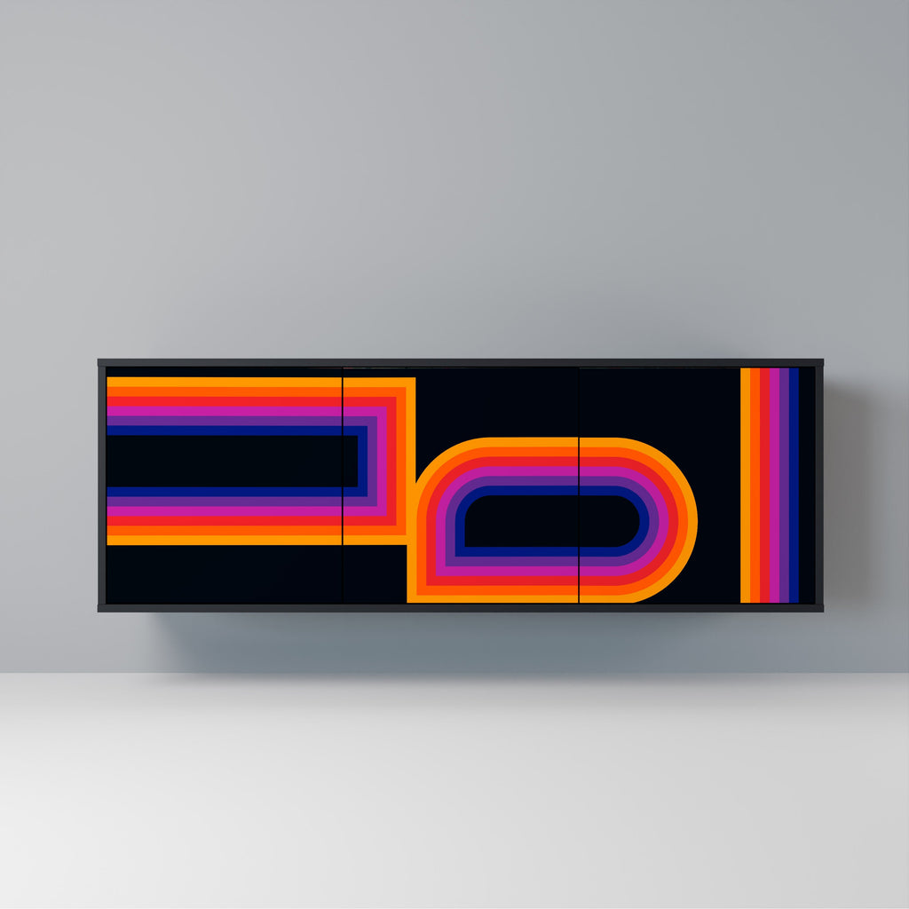 Buffet 3 portes BLINDED BY THE LIGHTS en finition noire