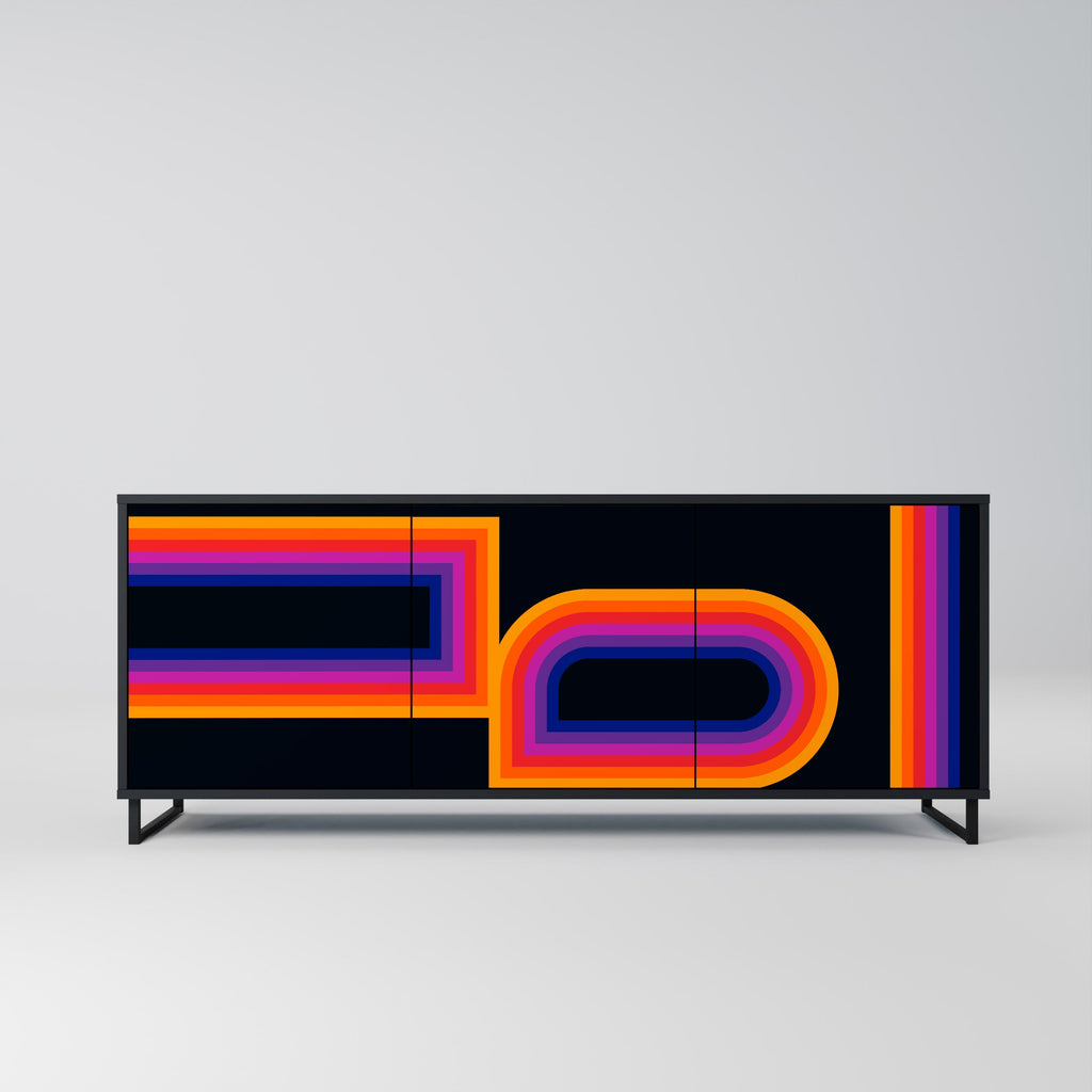 Buffet 3 portes BLINDED BY THE LIGHTS en finition noire