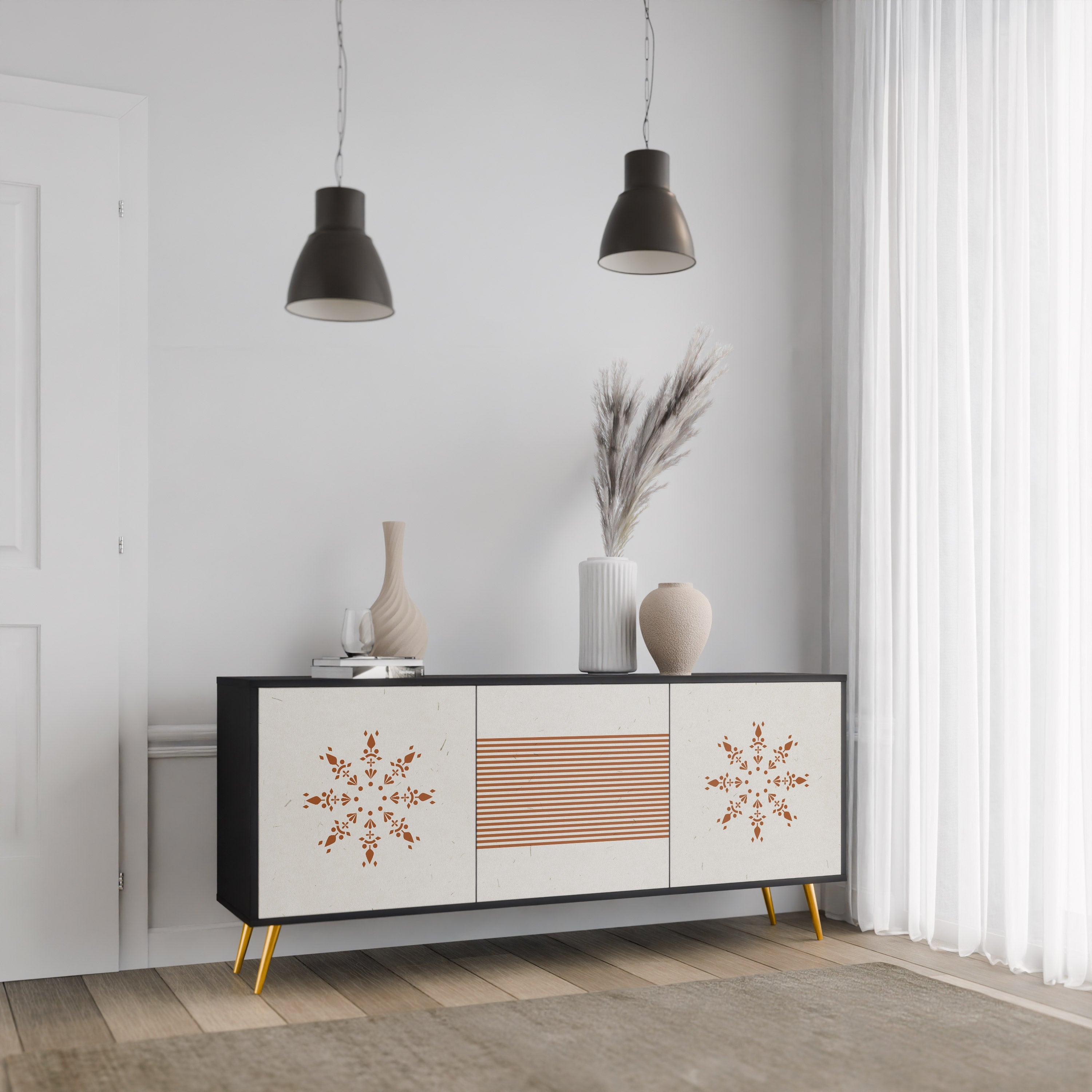 Buffet 3 portes DAILY HARMONY finition noire