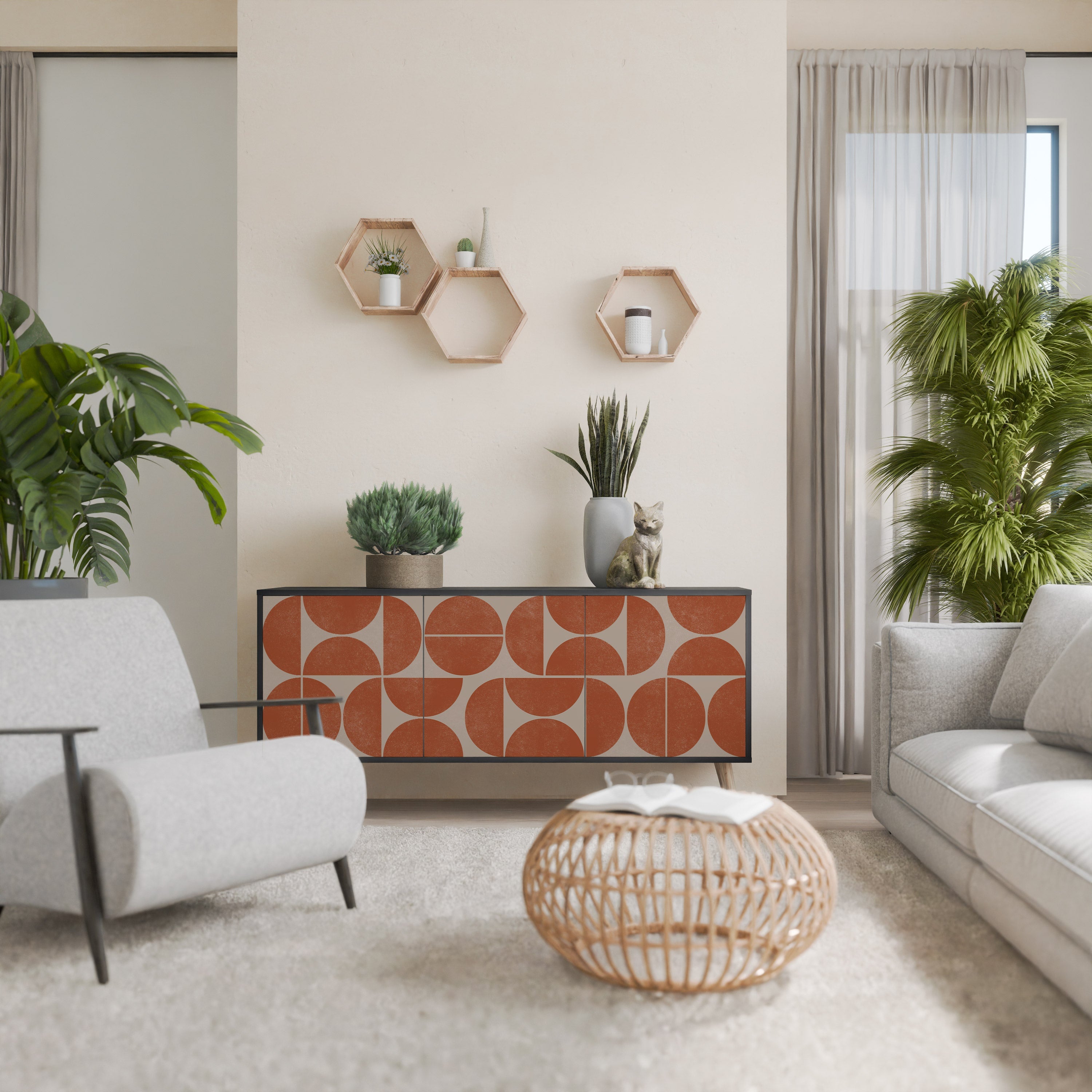 Buffet 3 portes REPETITION COMPULSION en finition noire