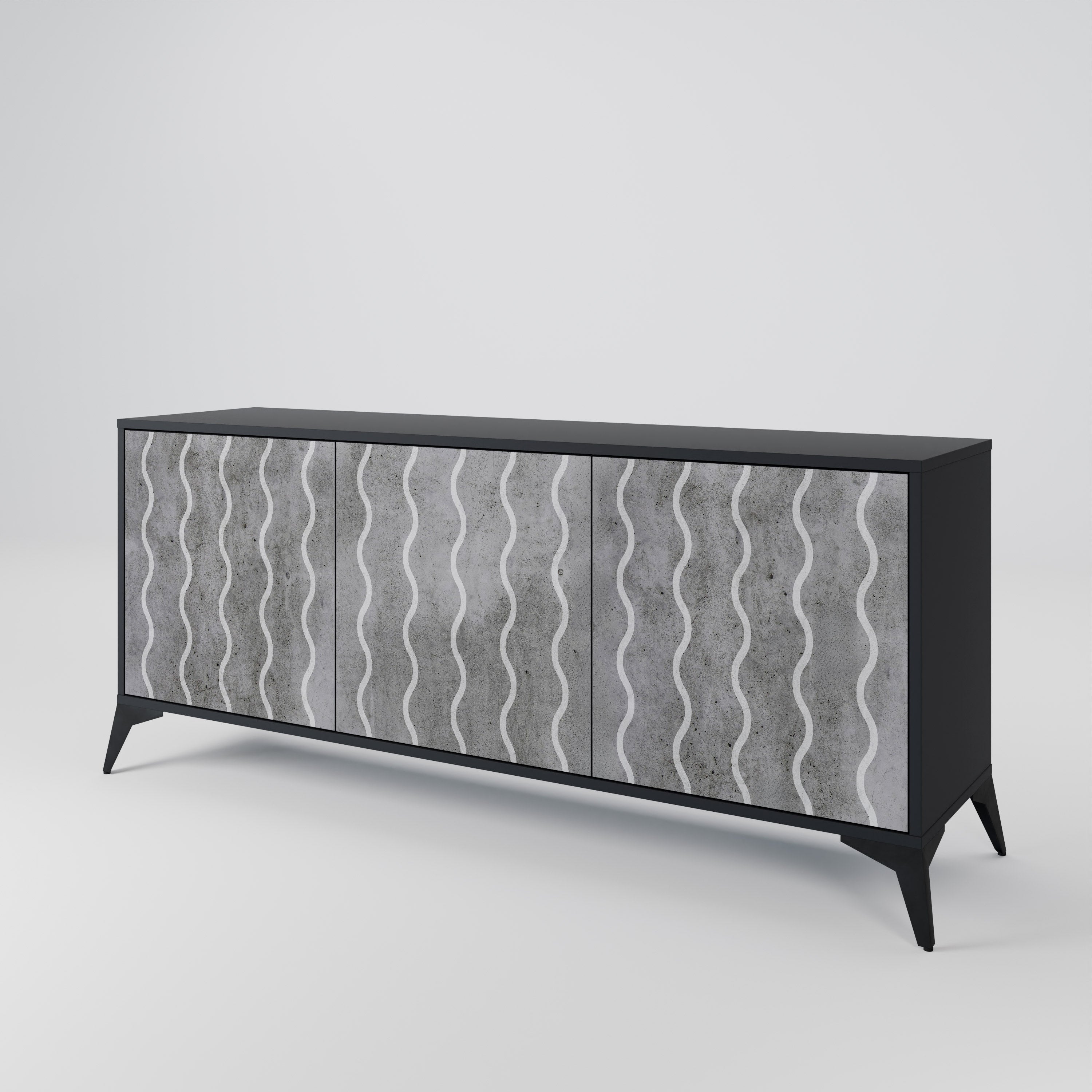 WAVES OF CONCRETE 3-Door Sideboard