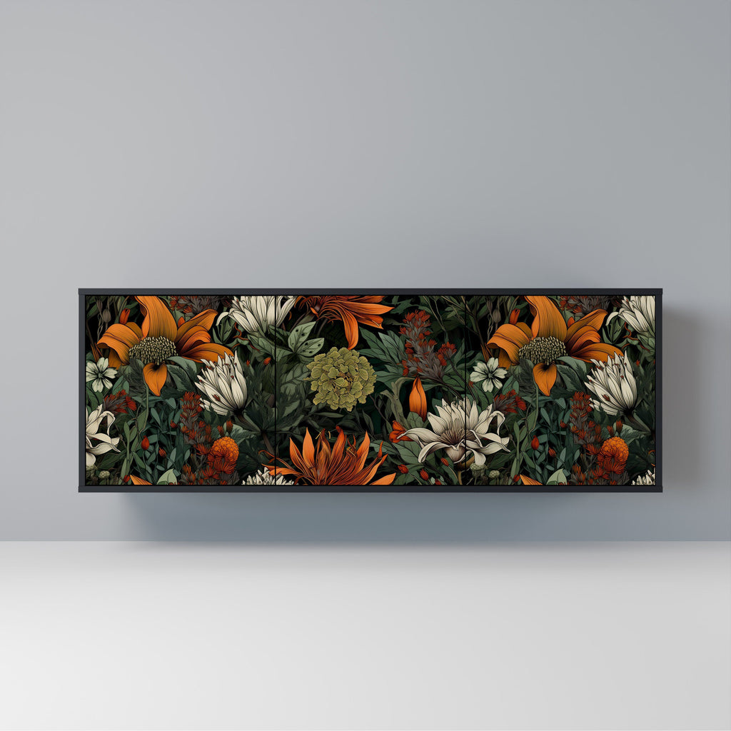 Buffet 3 portes MIDNIGHT SPROUT en finition noire