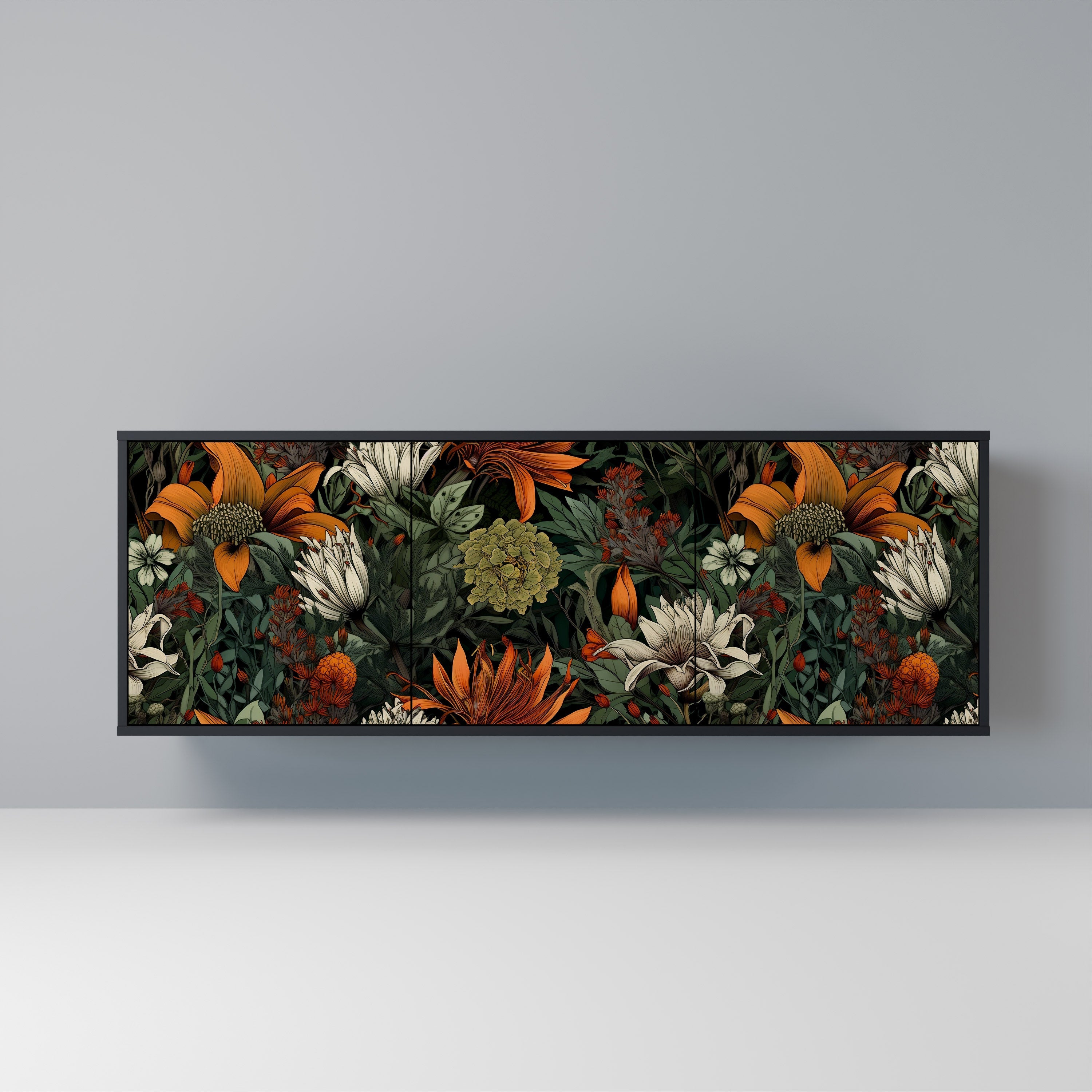 Buffet 3 portes MIDNIGHT SPROUT en finition noire