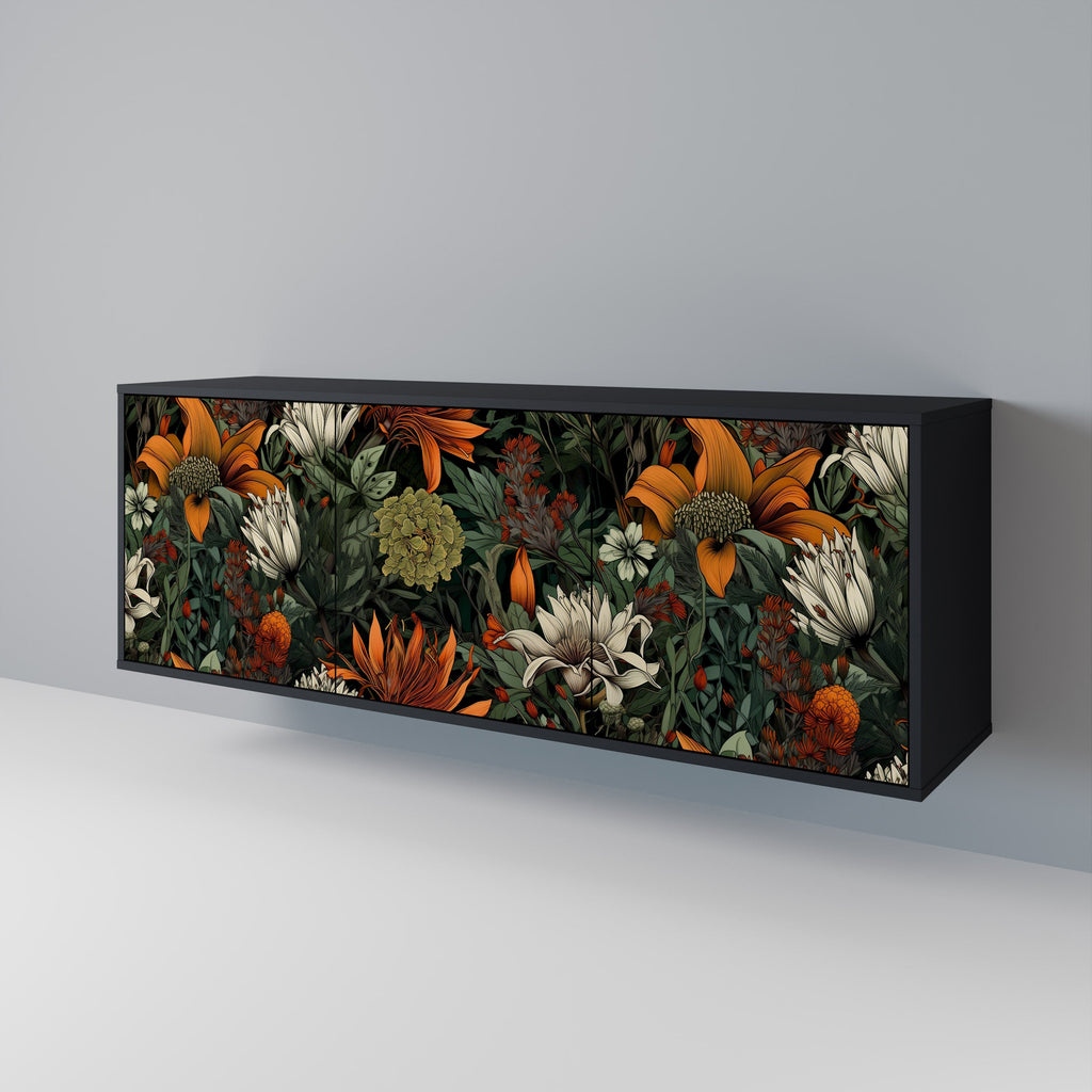 Buffet 3 portes MIDNIGHT SPROUT en finition noire