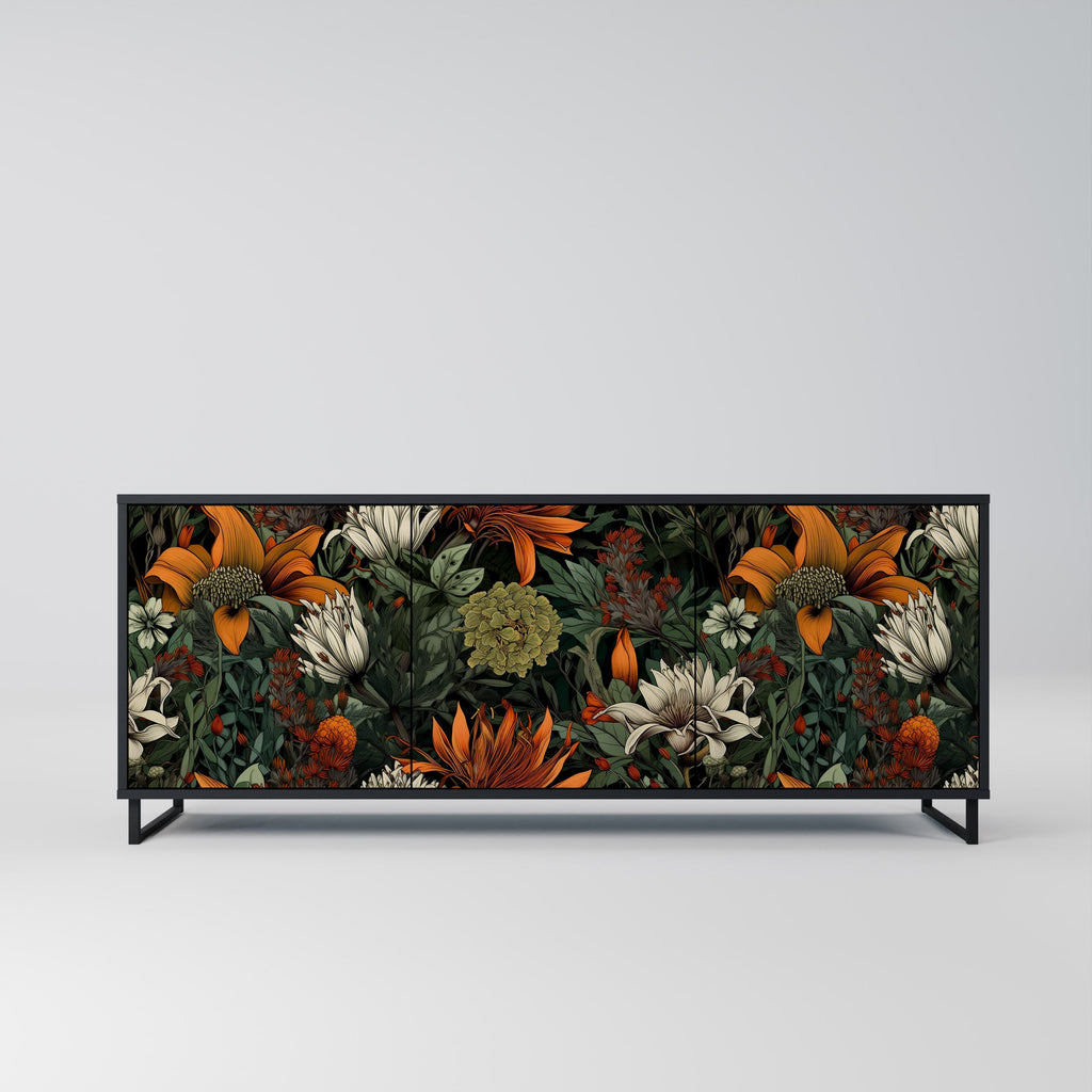 Buffet 3 portes MIDNIGHT SPROUT en finition noire