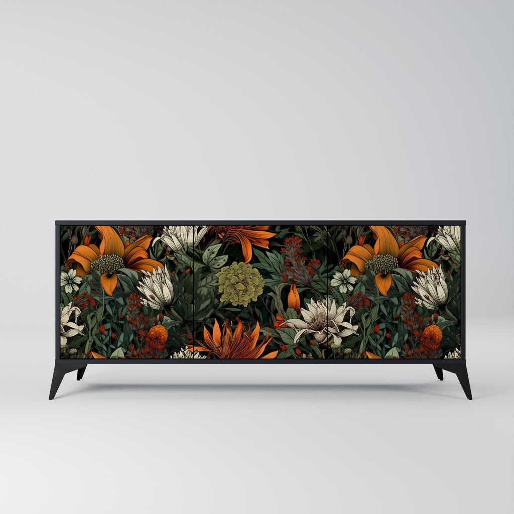 Buffet 3 portes MIDNIGHT SPROUT en finition noire