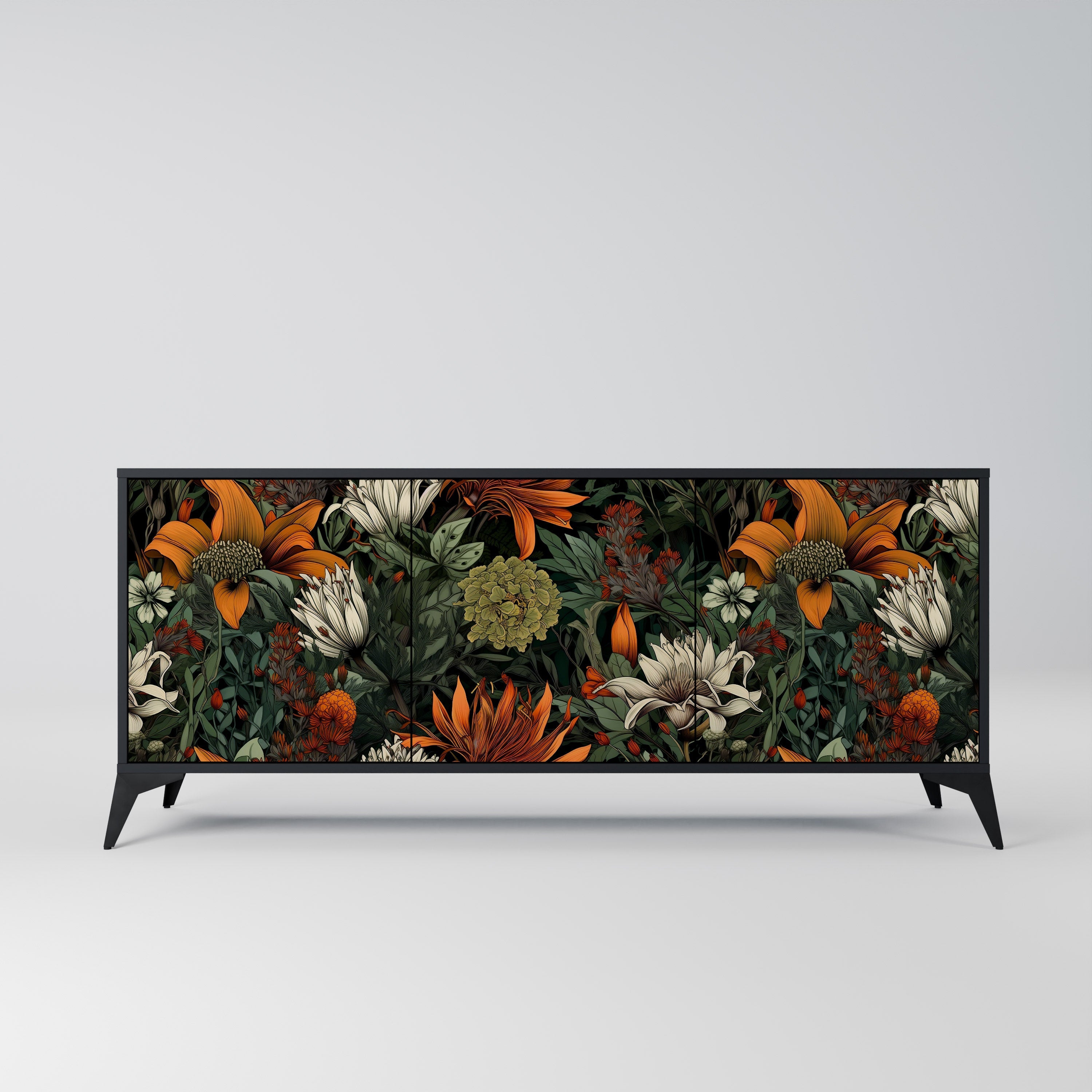 Buffet 3 portes MIDNIGHT SPROUT en finition noire