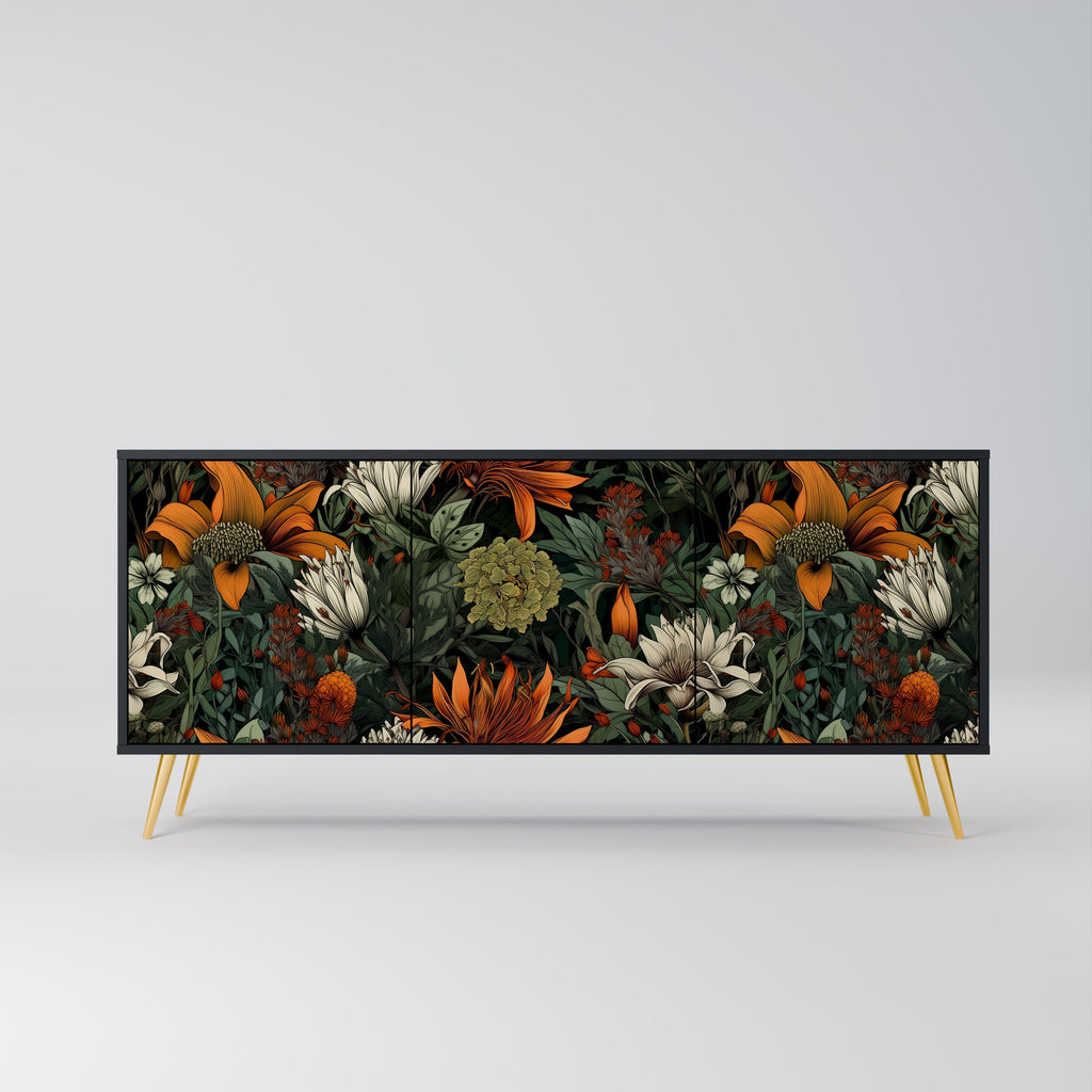 Buffet 3 portes MIDNIGHT SPROUT en finition noire