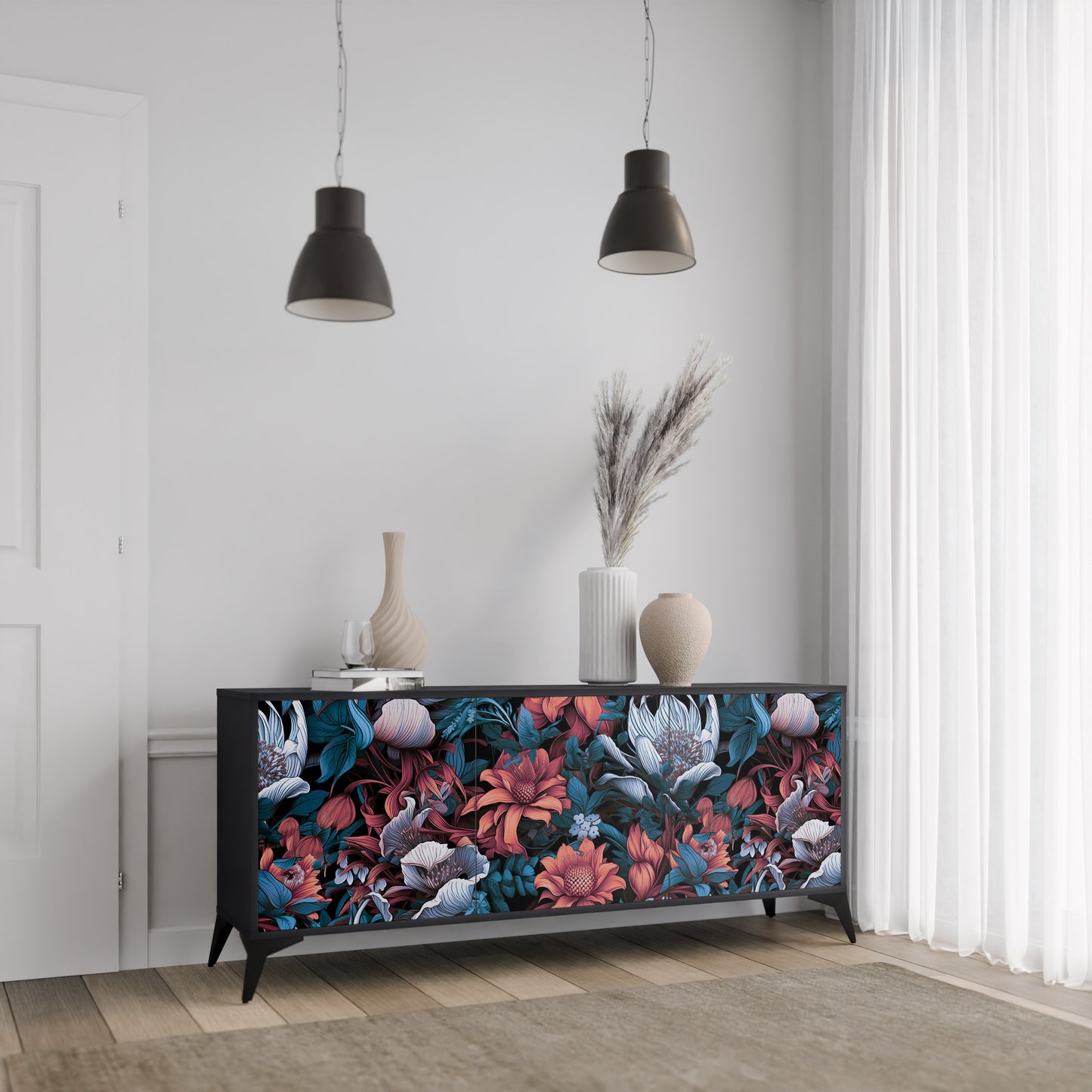 ETHEREAL BLOSSOMS 3-Door Sideboard