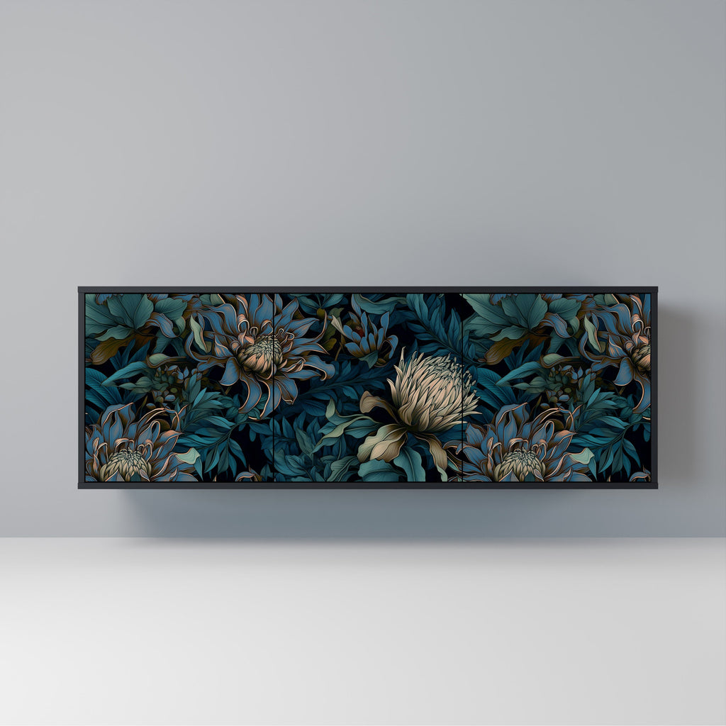 Buffet 3 portes TWILIGHT BLOOM finition noire