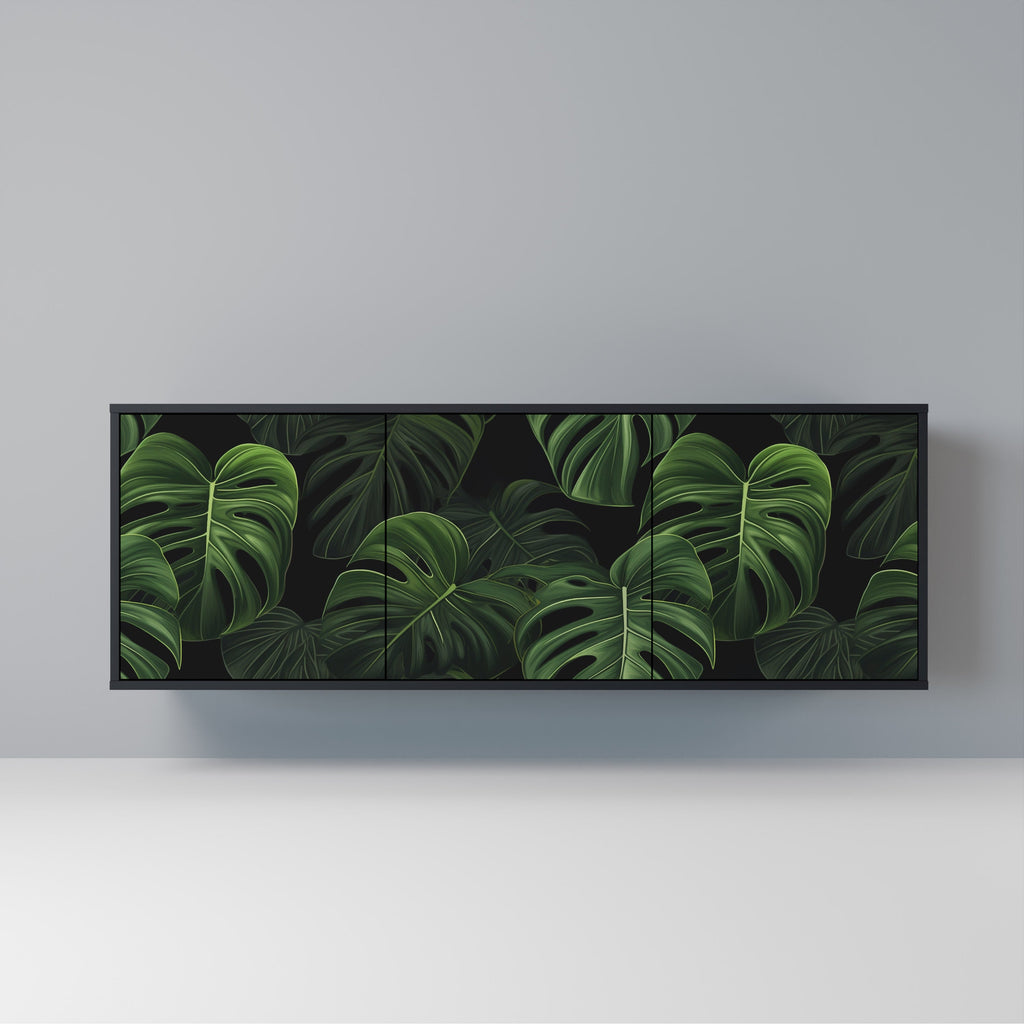Buffet 3 portes INFINITE MONSTERA finition noire