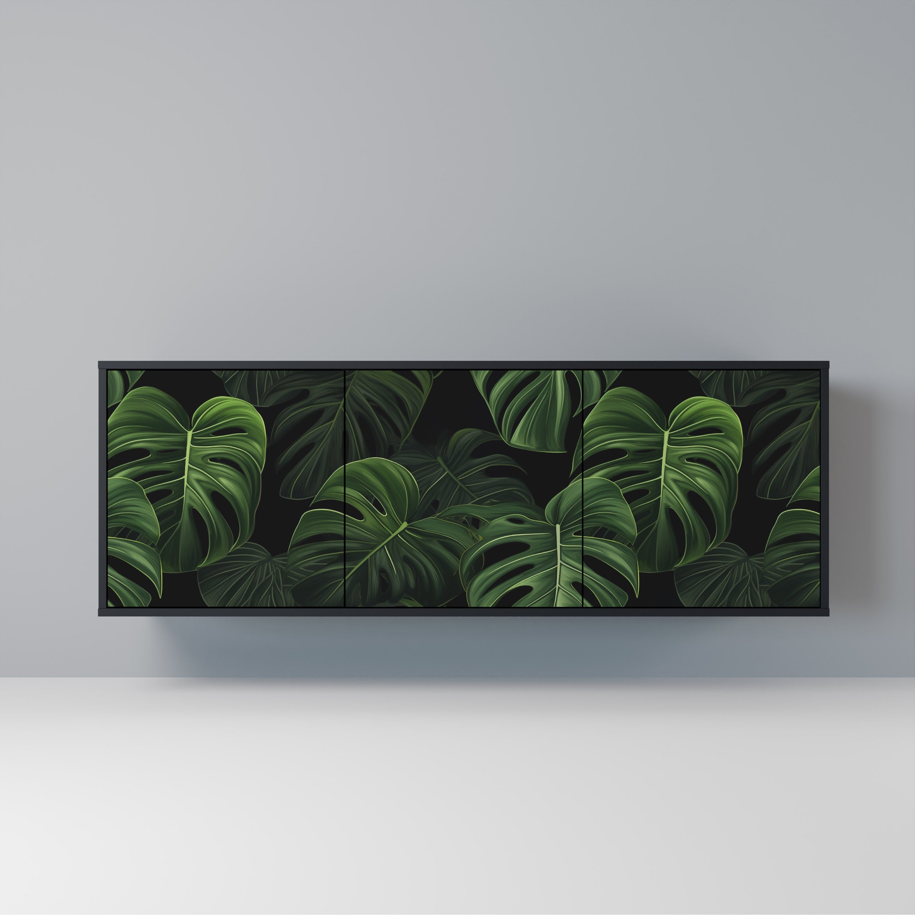 Buffet 3 portes INFINITE MONSTERA finition noire