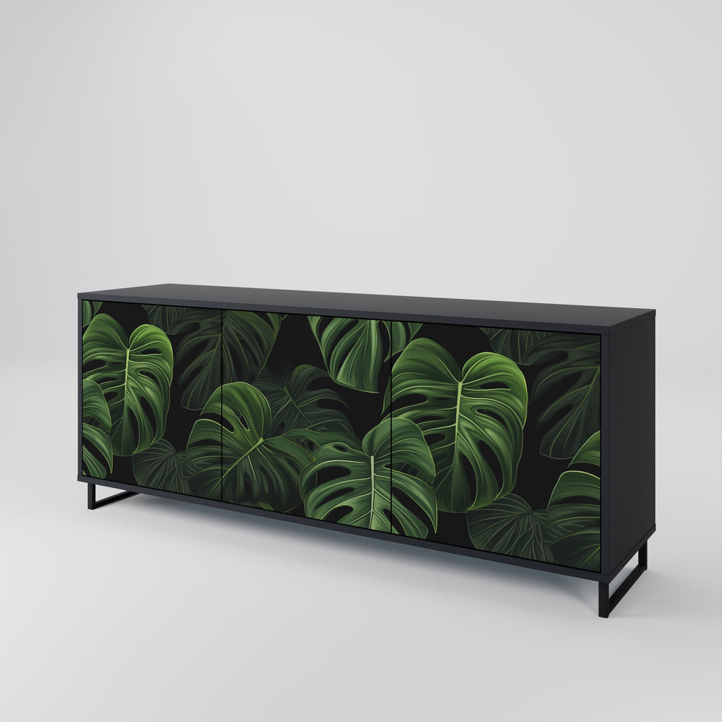 Buffet 3 portes INFINITE MONSTERA finition noire