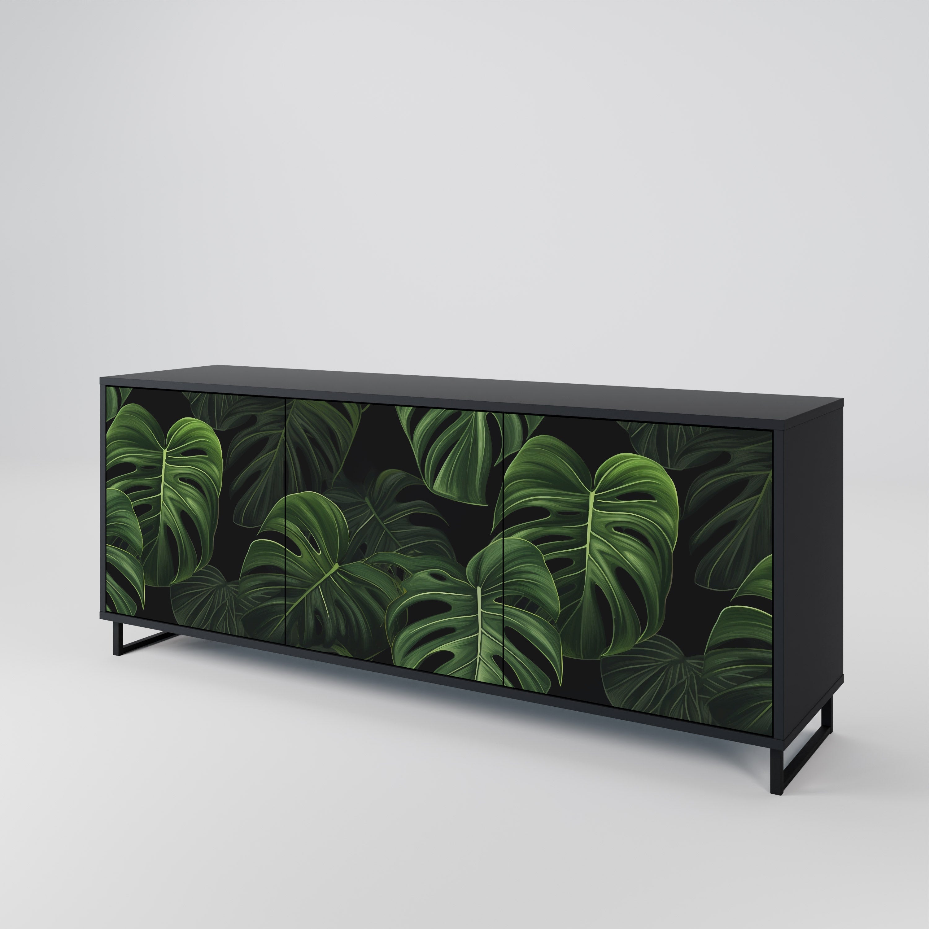 Buffet 3 portes INFINITE MONSTERA finition noire