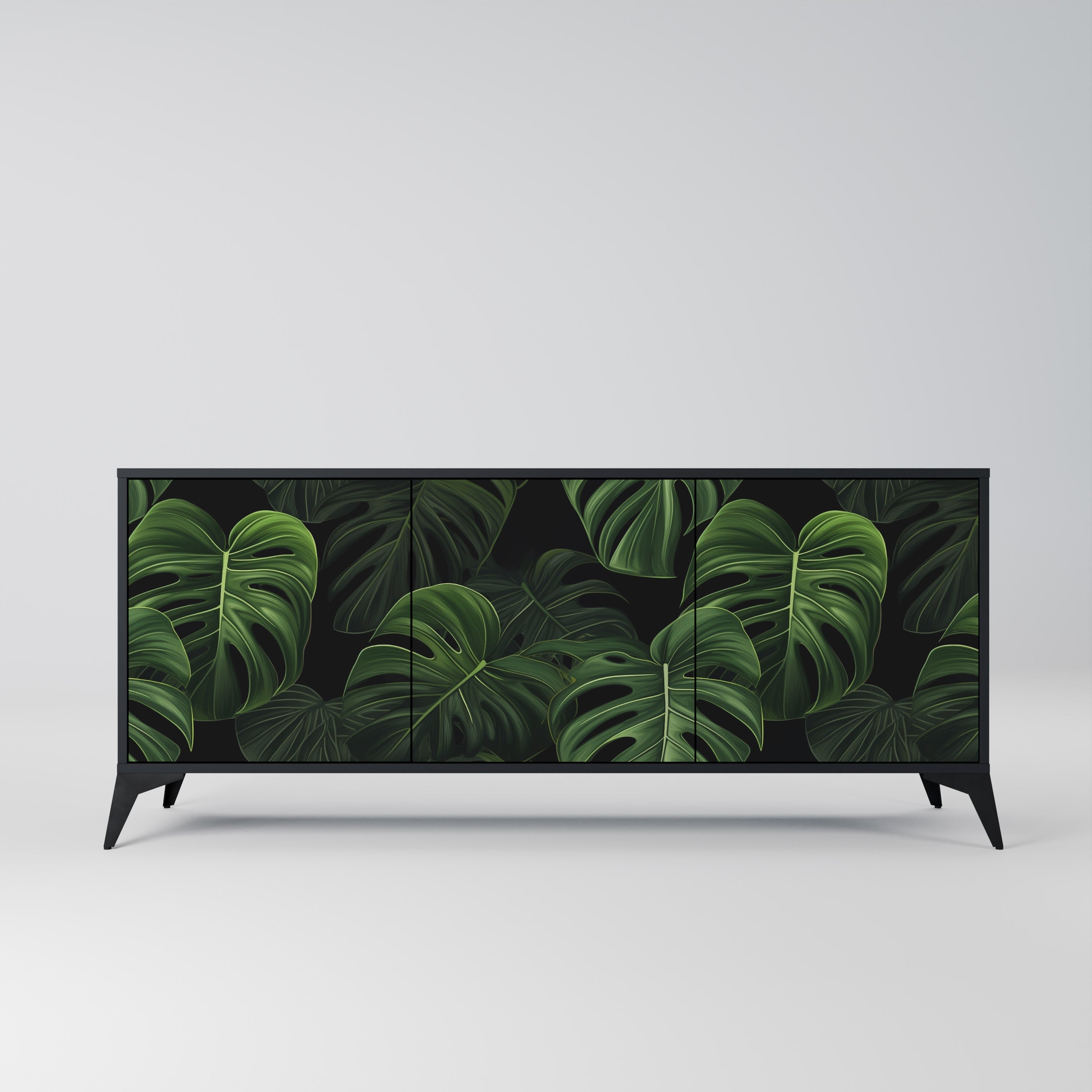 Buffet 3 portes INFINITE MONSTERA finition noire
