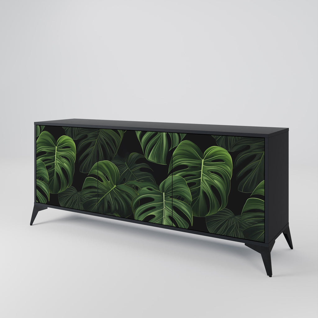 Buffet 3 portes INFINITE MONSTERA finition noire