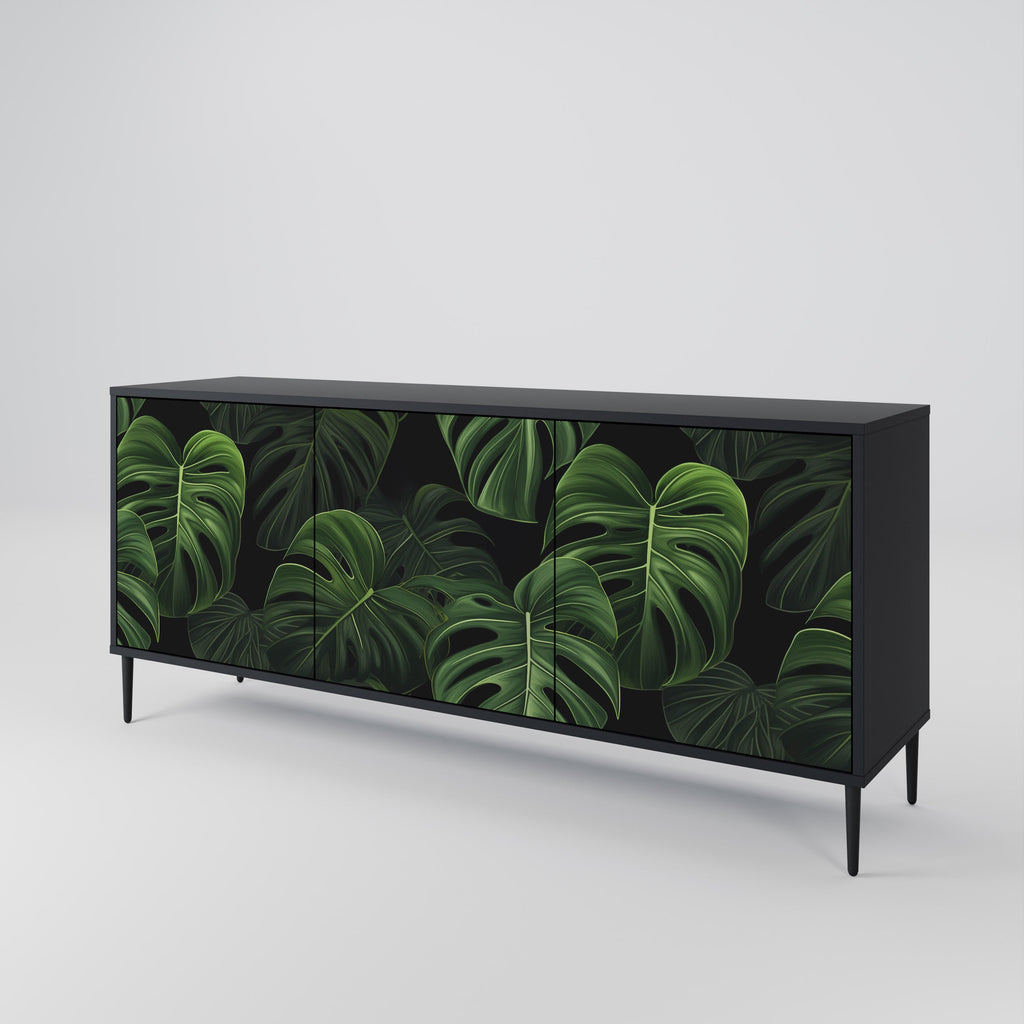 Buffet 3 portes INFINITE MONSTERA finition noire