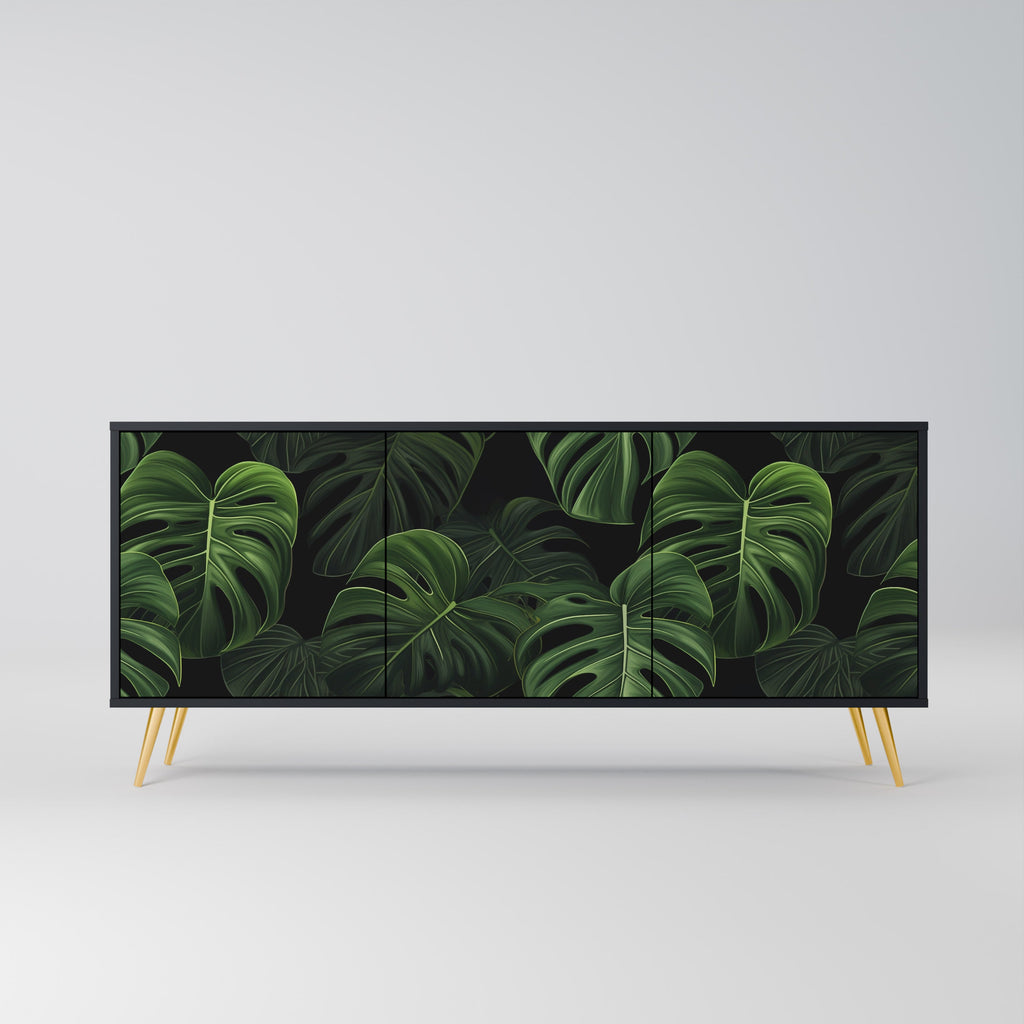 Buffet 3 portes INFINITE MONSTERA finition noire