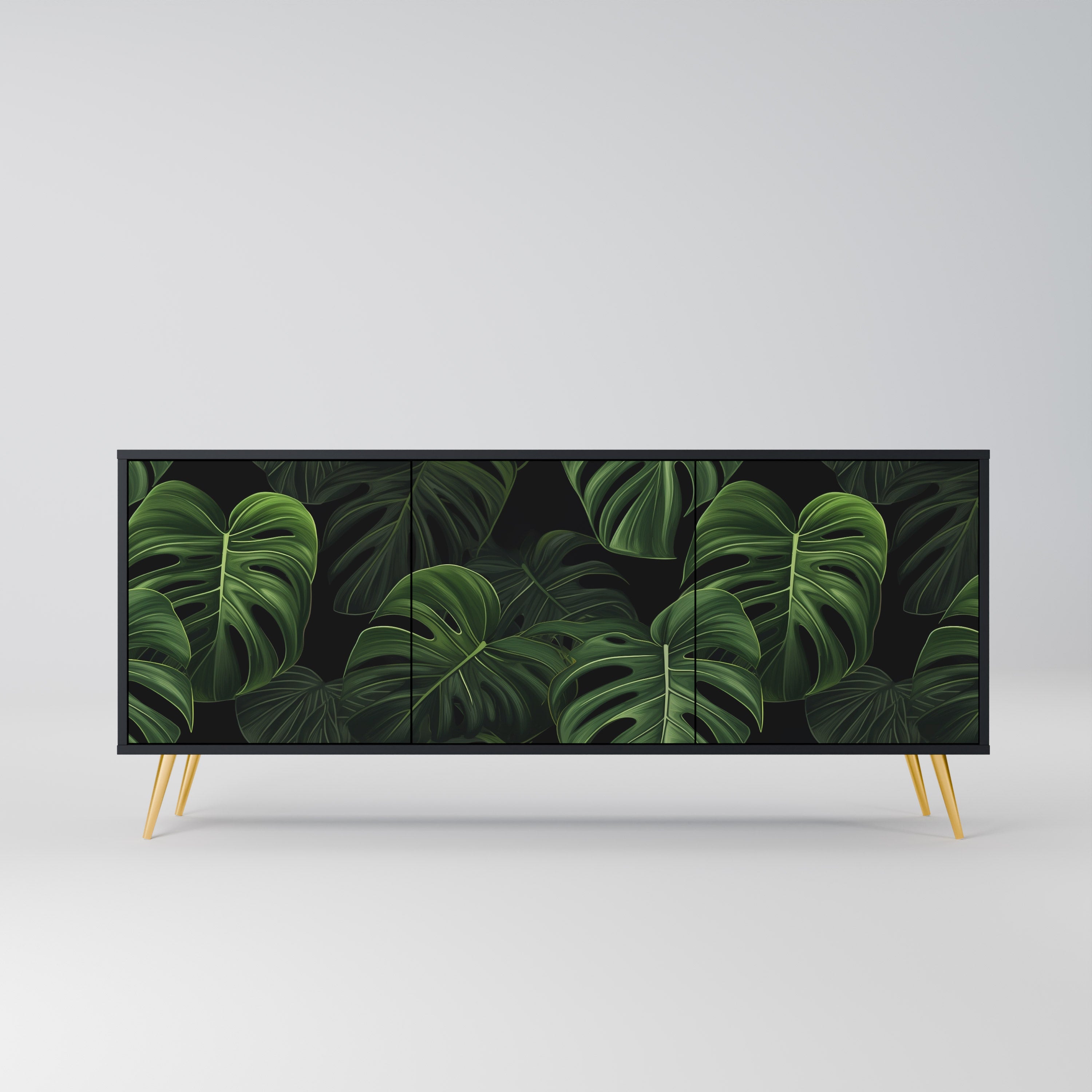 Buffet 3 portes INFINITE MONSTERA finition noire