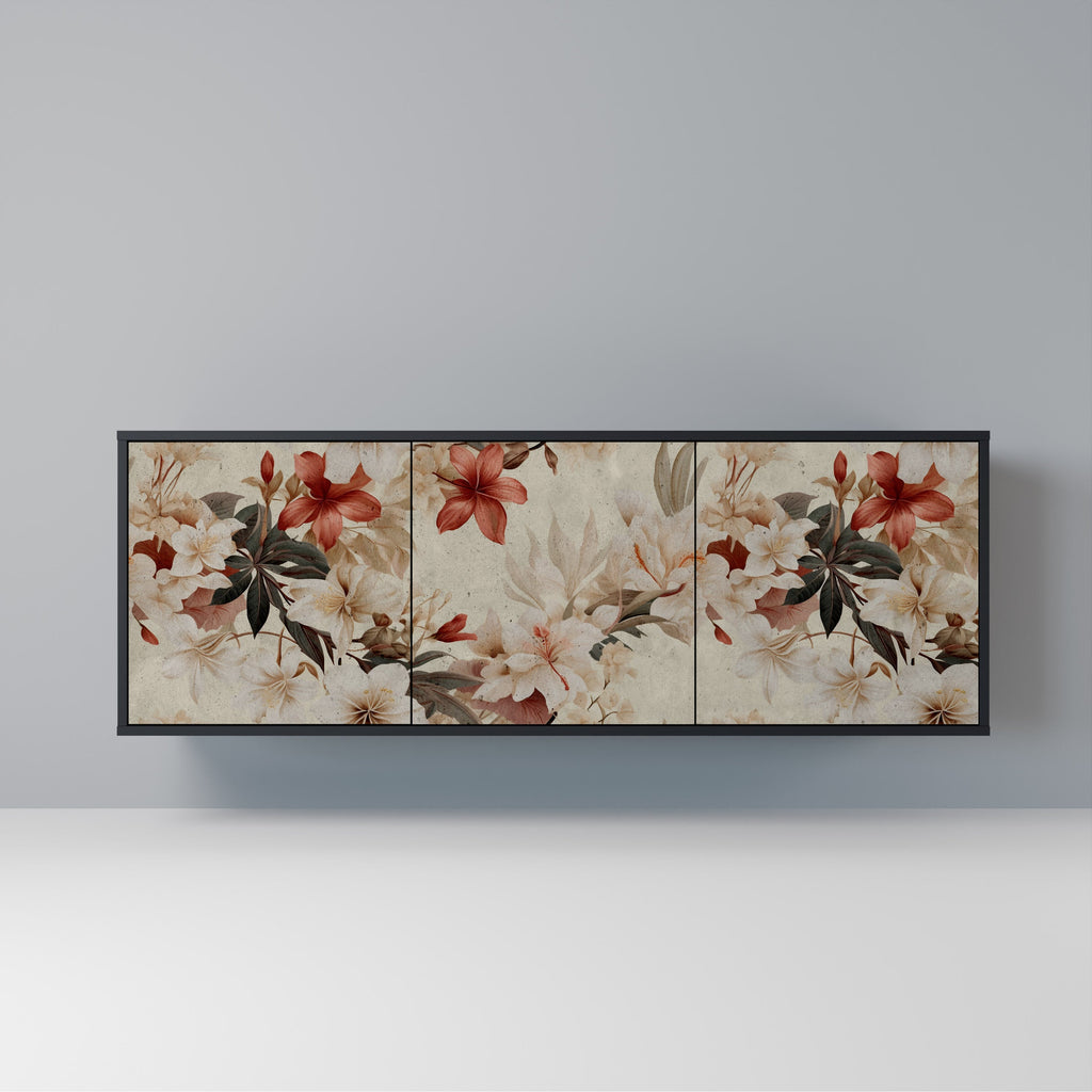 Buffet 3 portes PETAL HARMONY finition noire