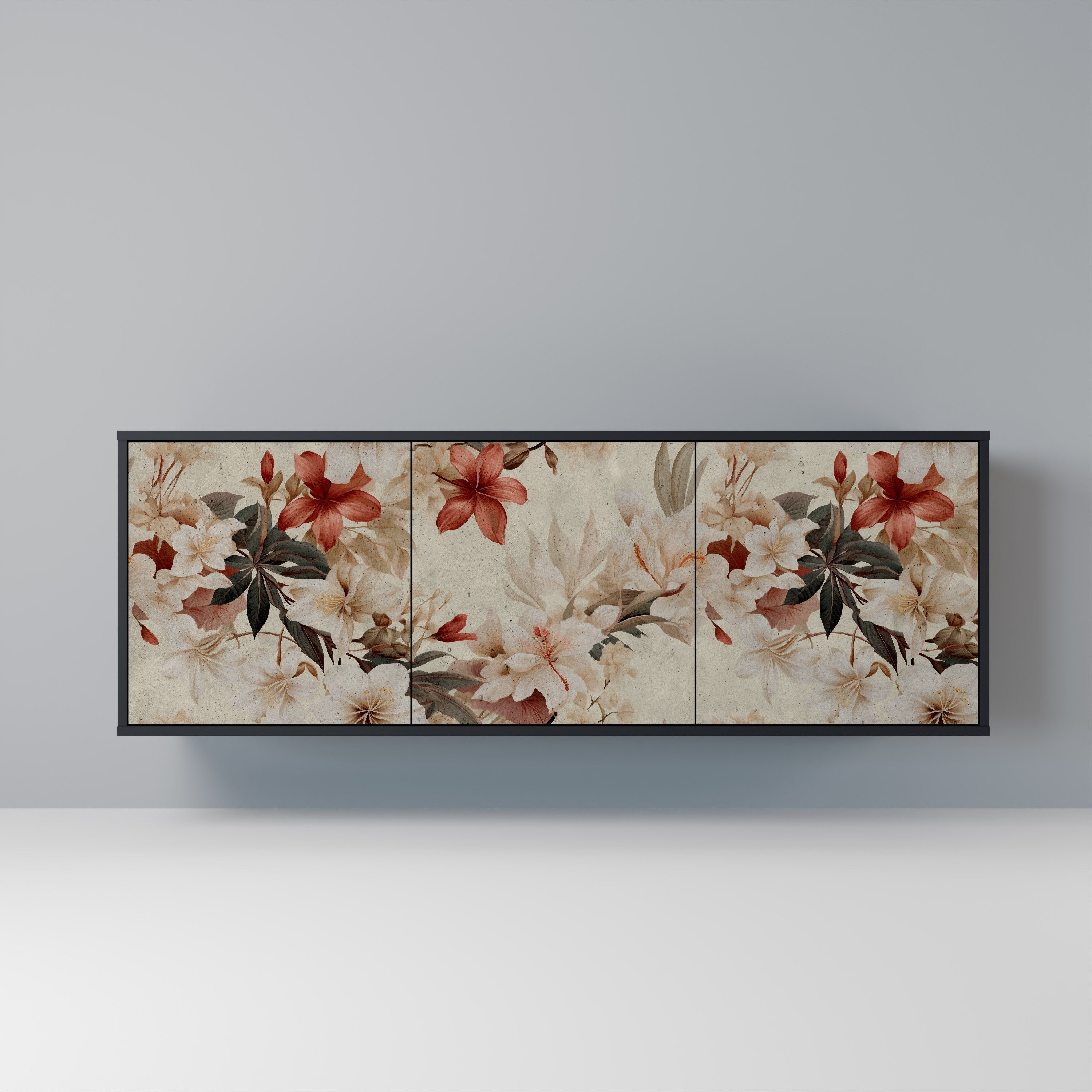 Buffet 3 portes PETAL HARMONY finition noire