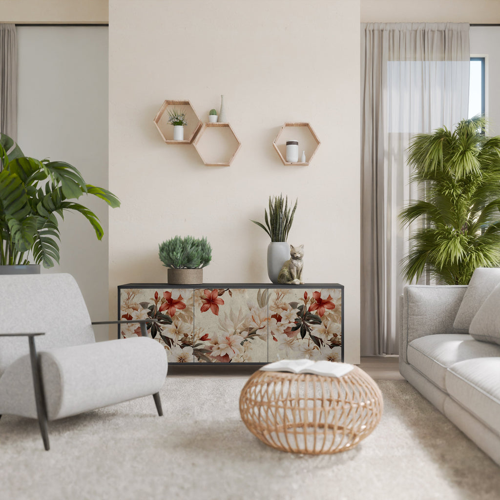 Buffet 3 portes PETAL HARMONY finition noire