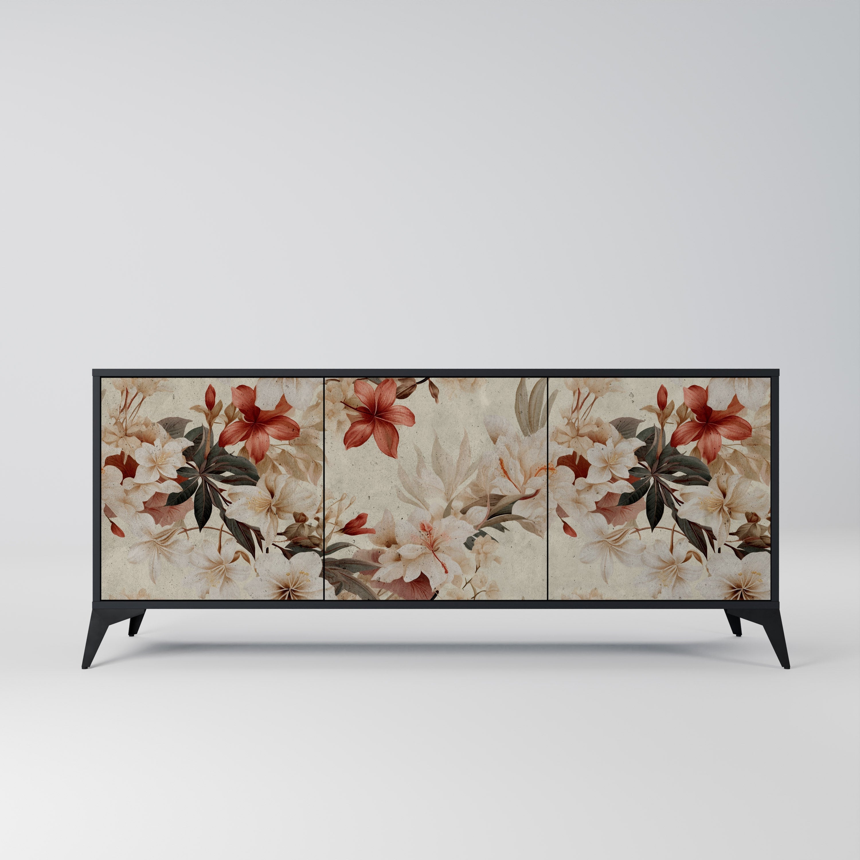 Buffet 3 portes PETAL HARMONY finition noire