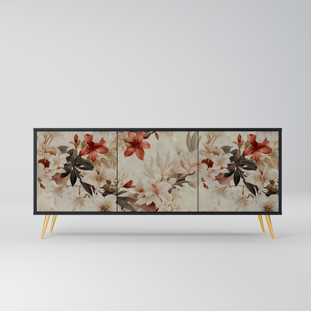 Buffet 3 portes PETAL HARMONY finition noire