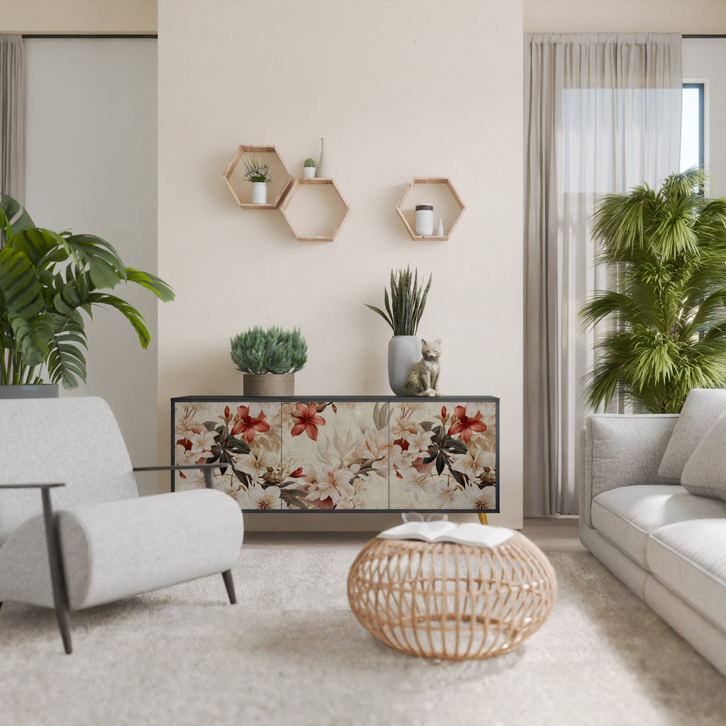 Buffet 3 portes PETAL HARMONY finition noire