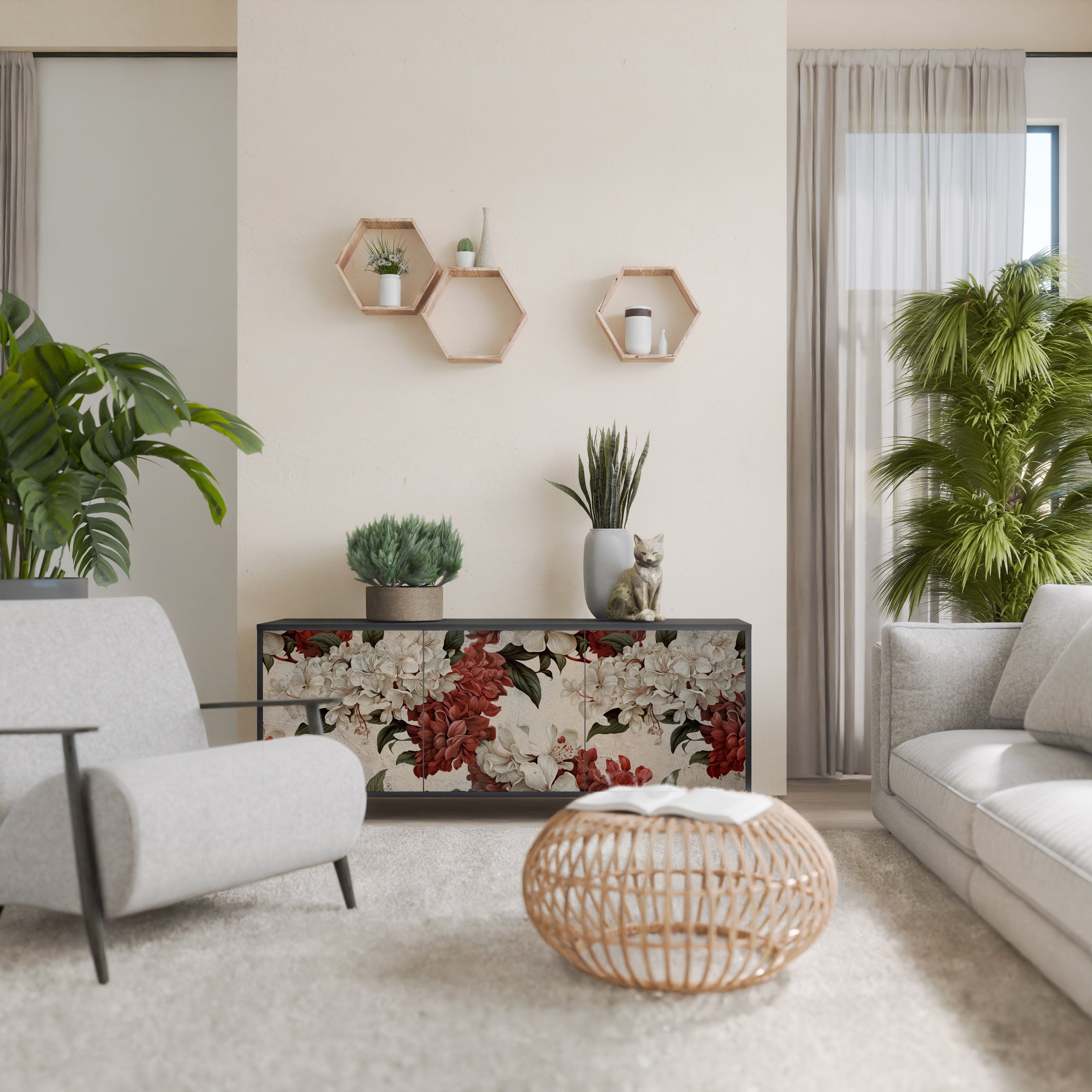 Buffet 3 portes EPHEMERAL DAYS en finition noire