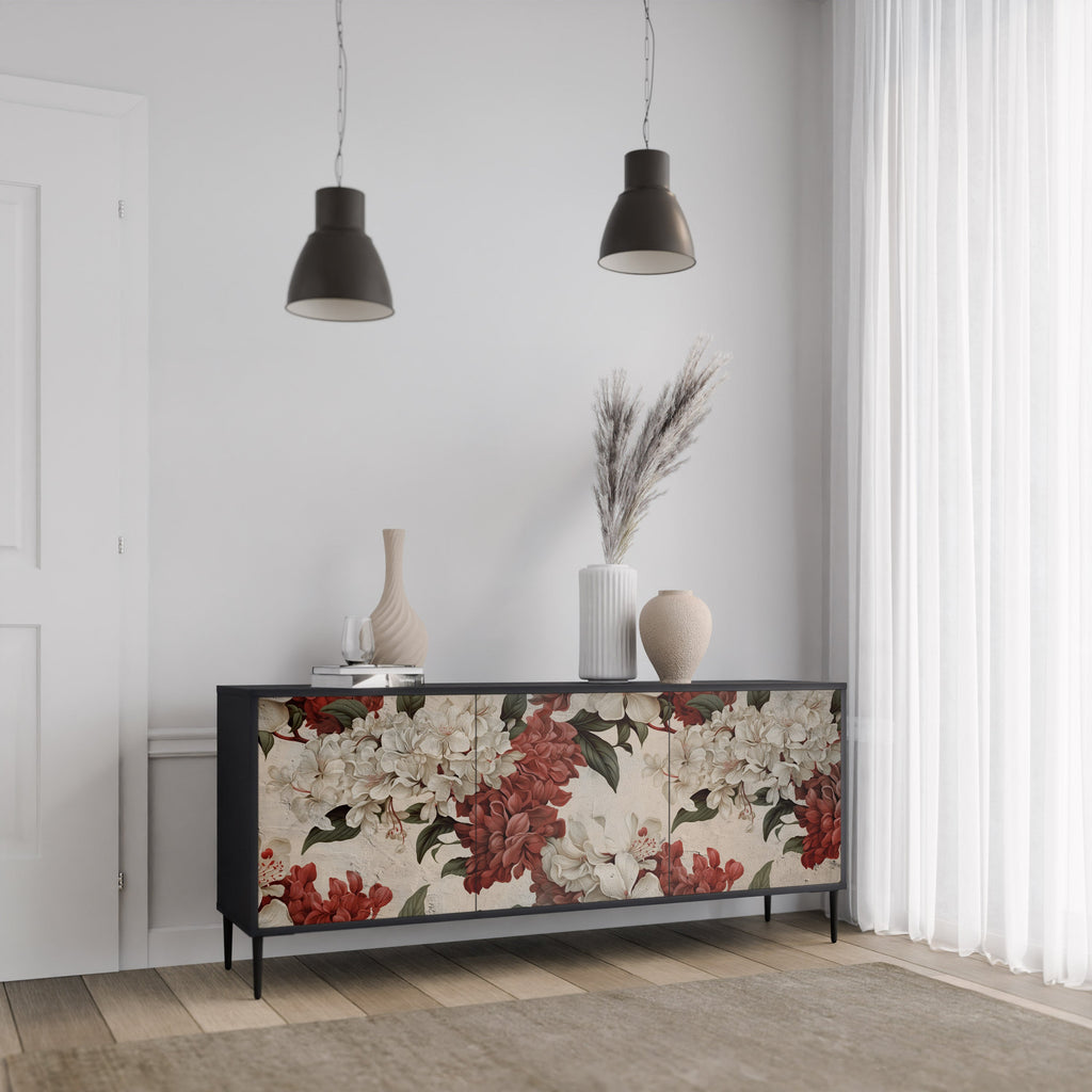 EPHEMERAL DAYS 3-Door Sideboard in Black Finish