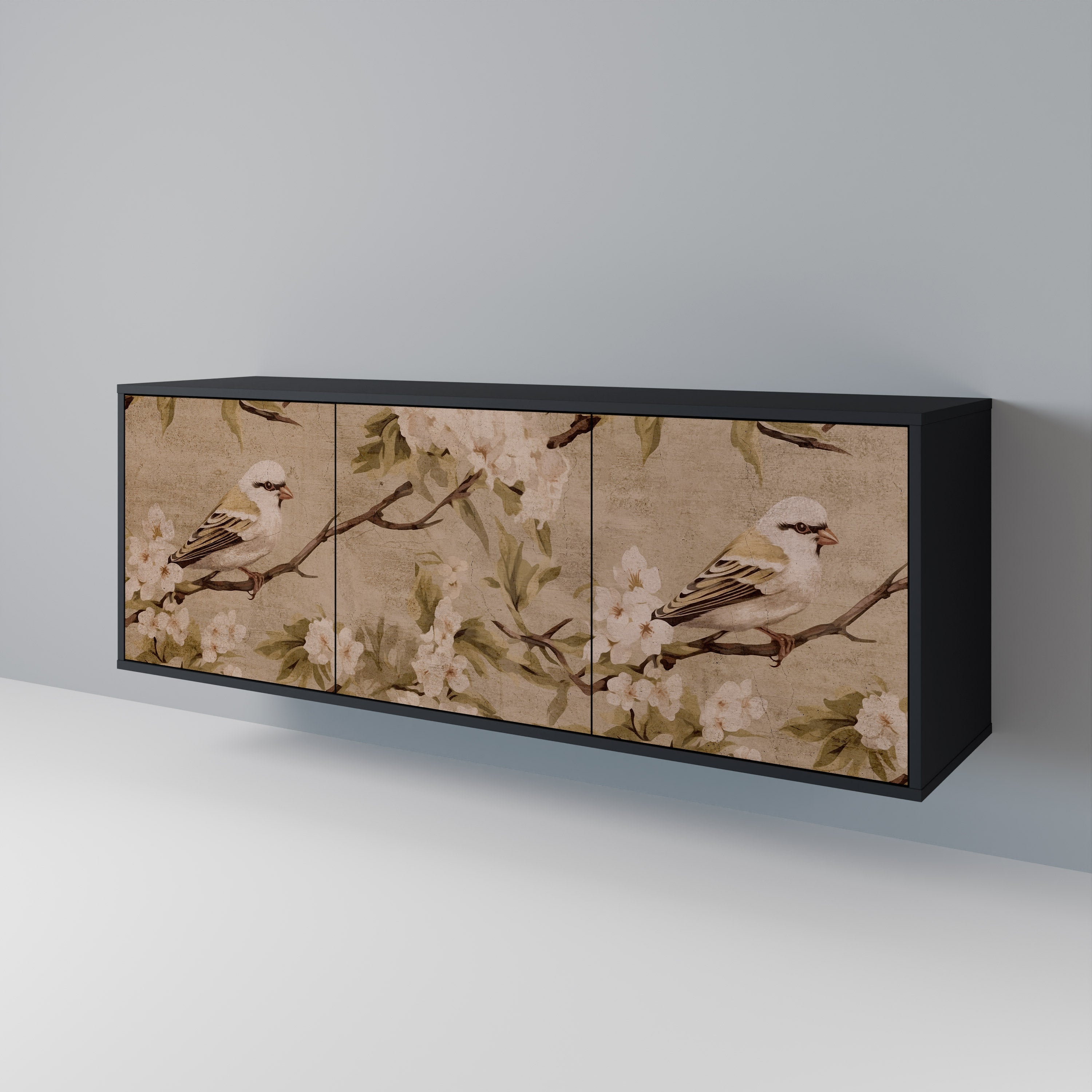 Buffet 3 portes PETAL DISTINGUISH finition noire