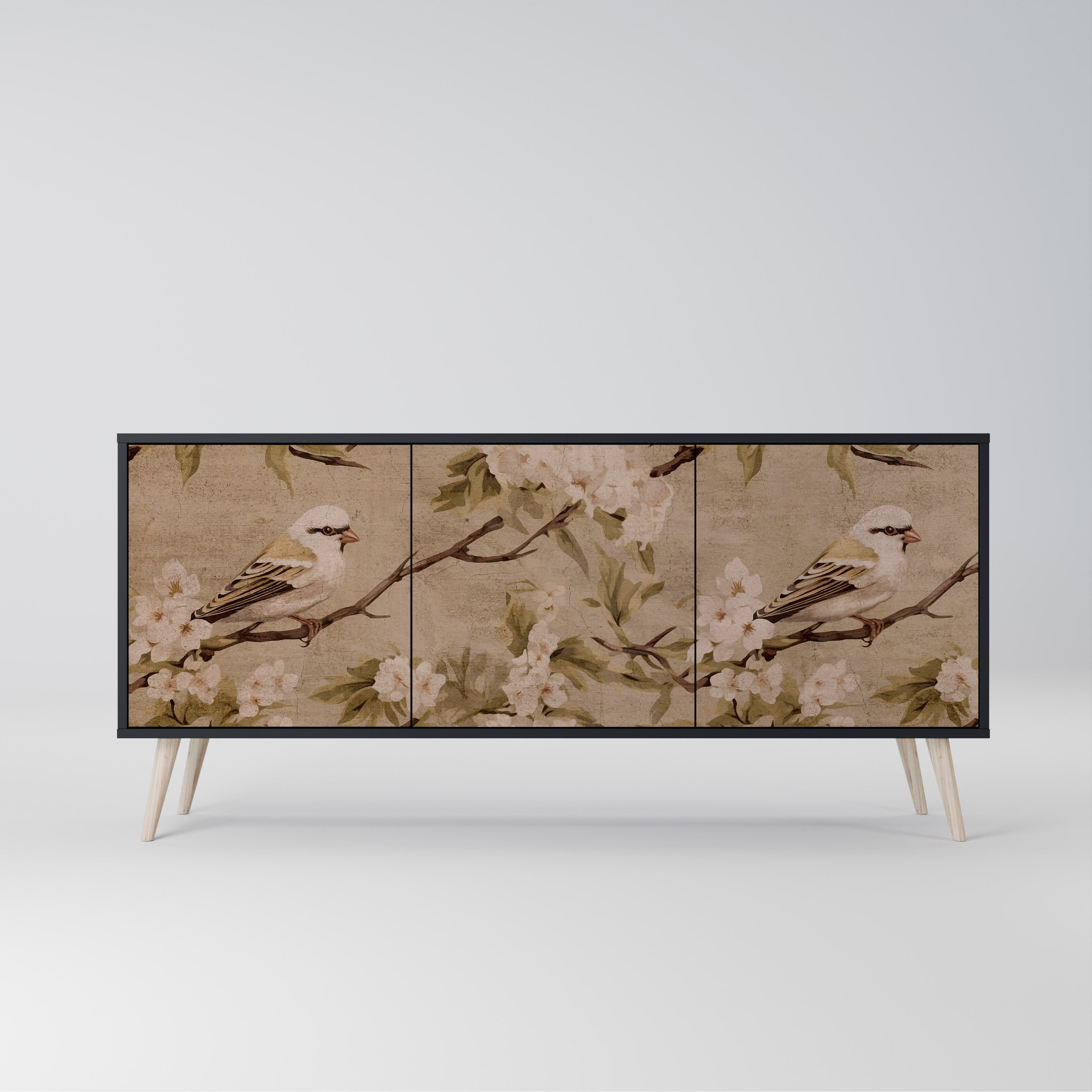 Buffet 3 portes PETAL DISTINGUISH finition noire