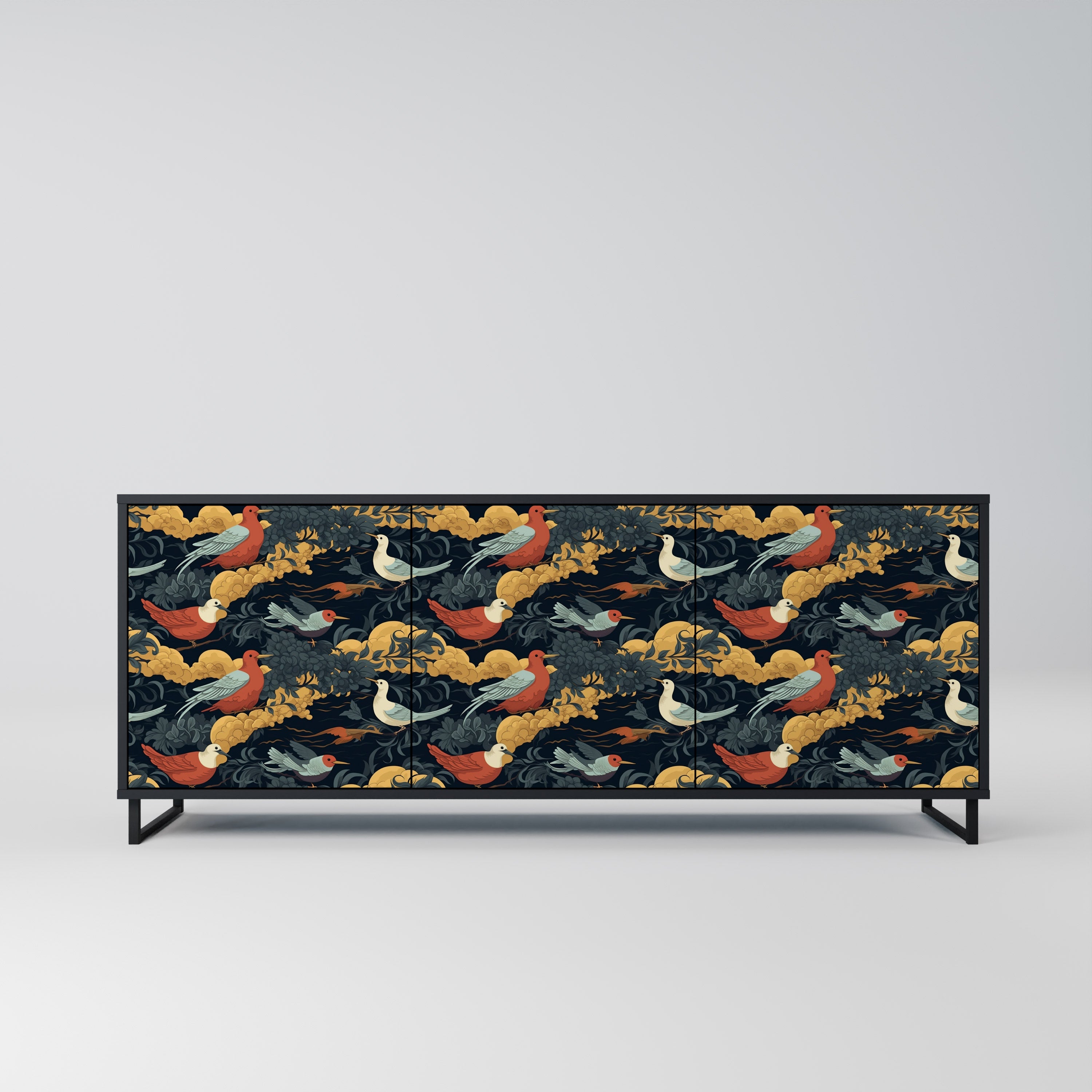 Buffet 3 portes FOWLY DAZE en finition noire