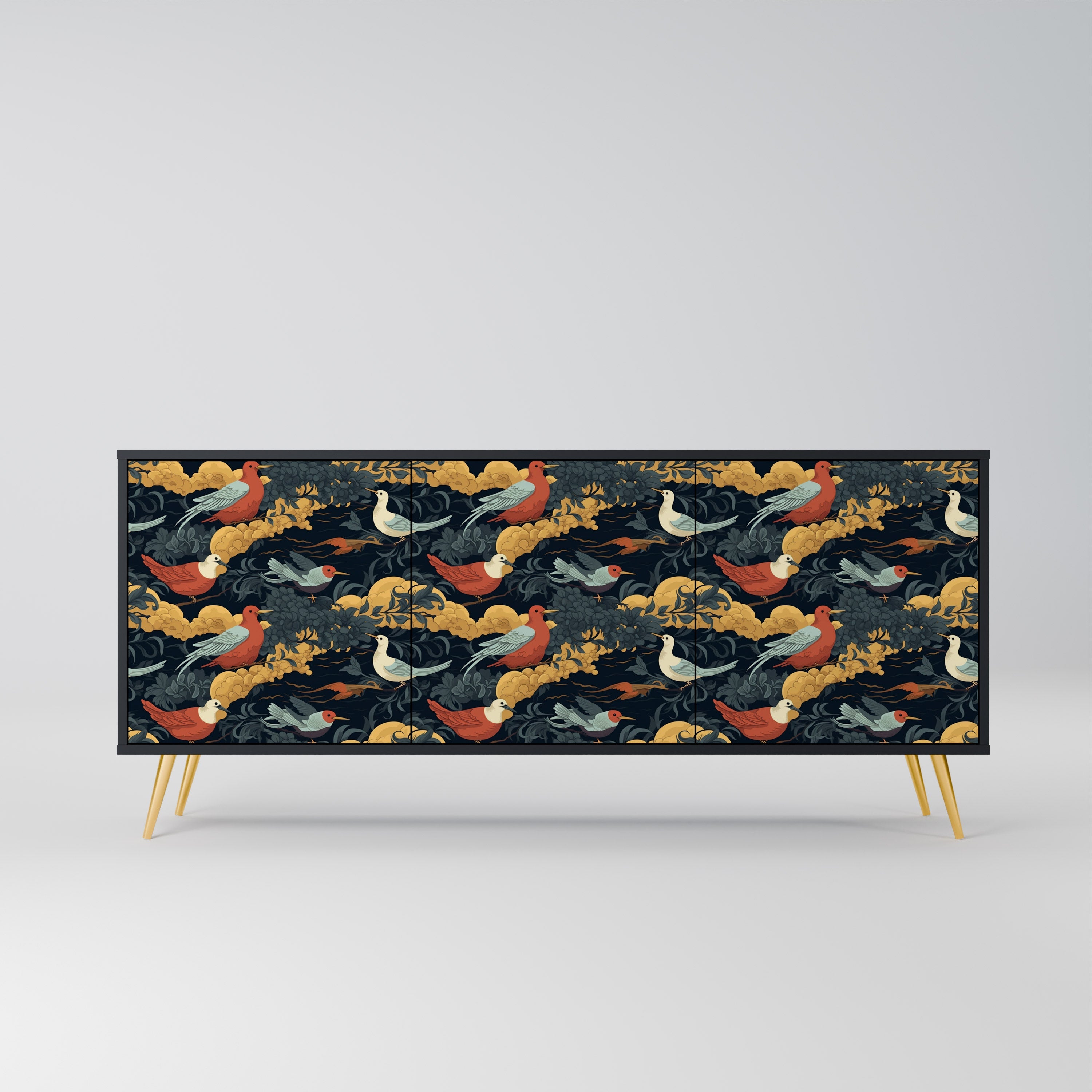 Buffet 3 portes FOWLY DAZE en finition noire