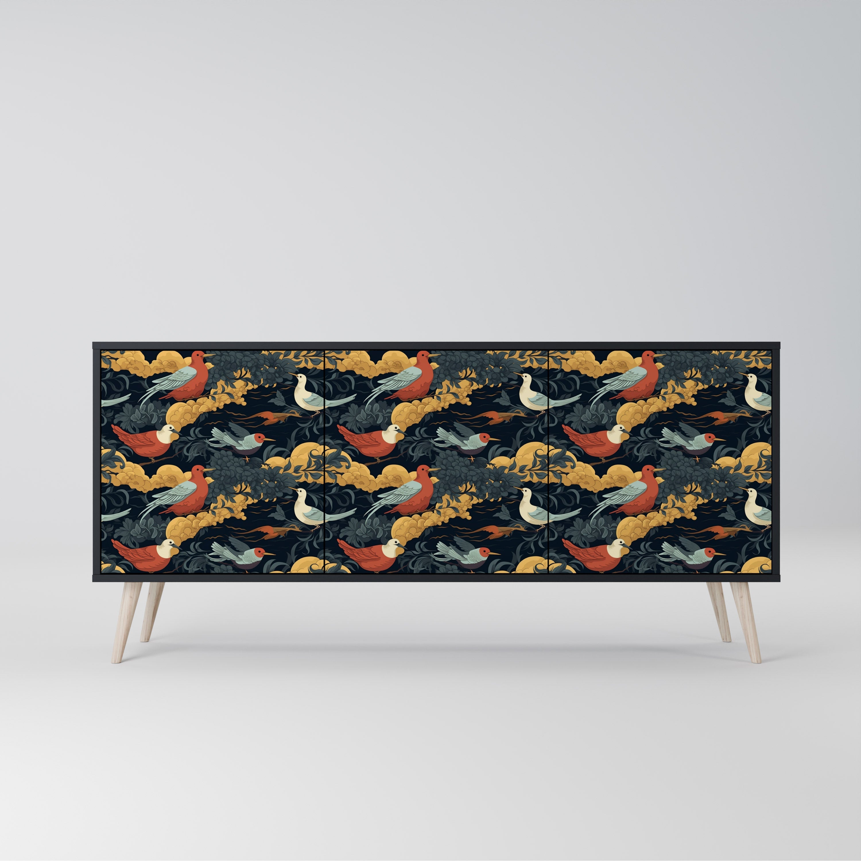 Buffet 3 portes FOWLY DAZE en finition noire