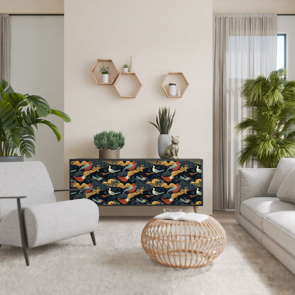 Buffet 3 portes FOWLY DAZE en finition noire