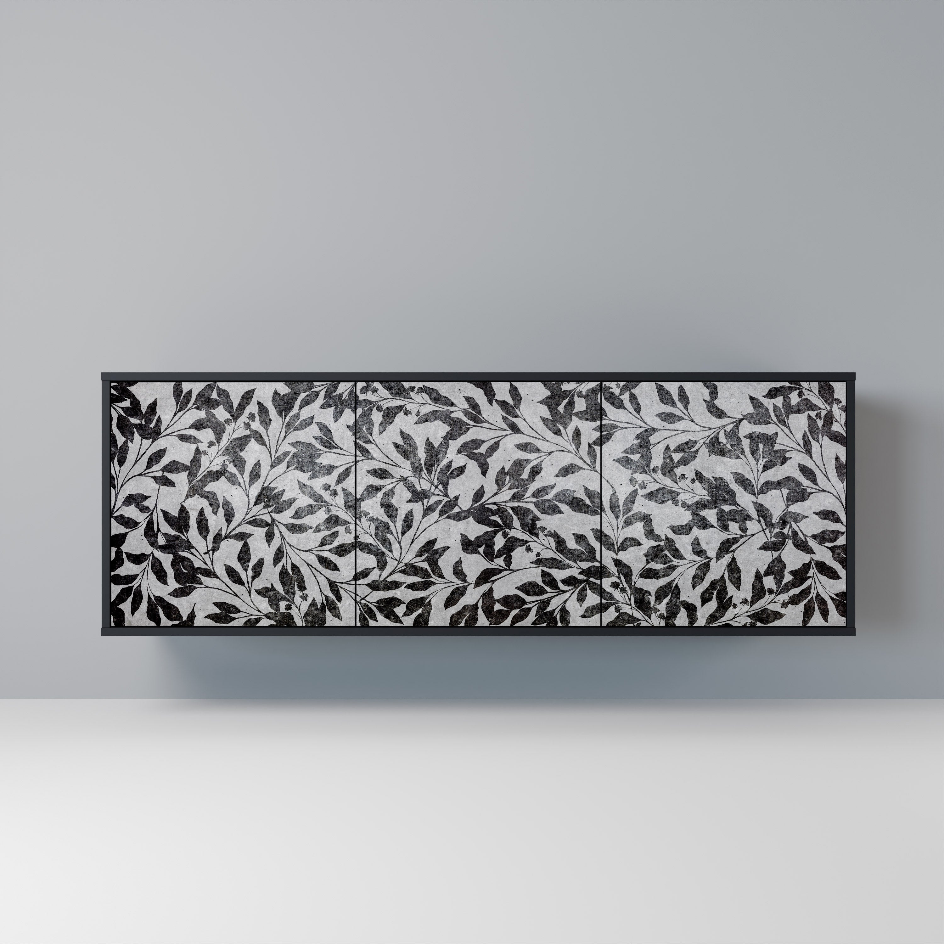 Buffet 3 portes CHARCOAL SPROUT en finition noire