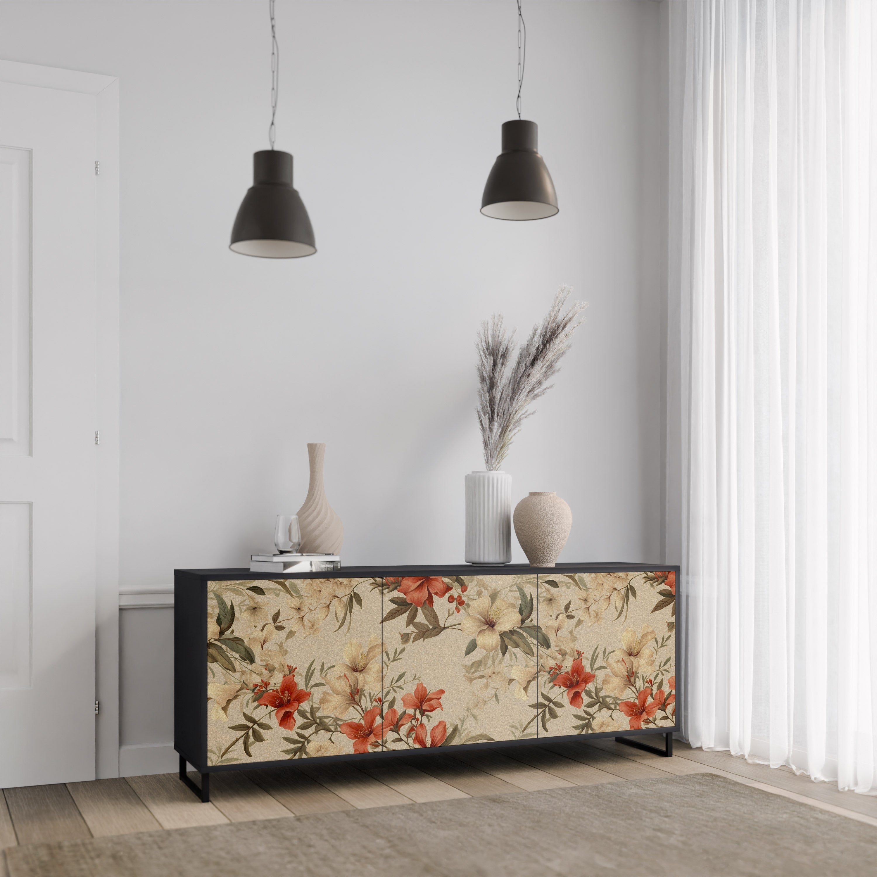 Buffet 3 portes BLOOMING HARMONY finition noire