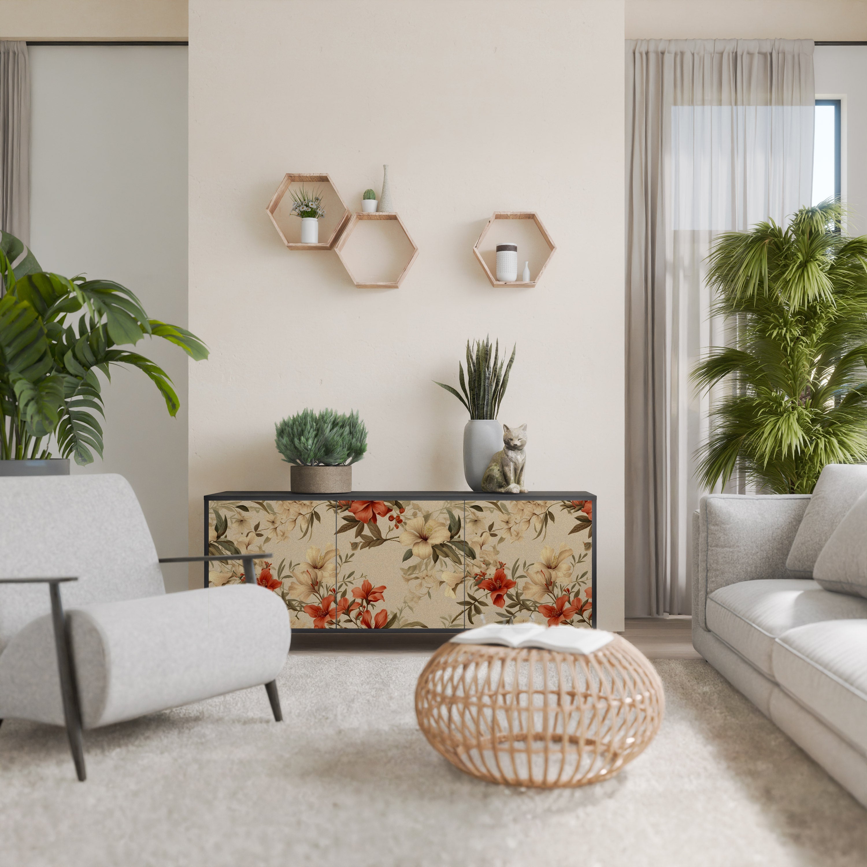 Buffet 3 portes BLOOMING HARMONY finition noire