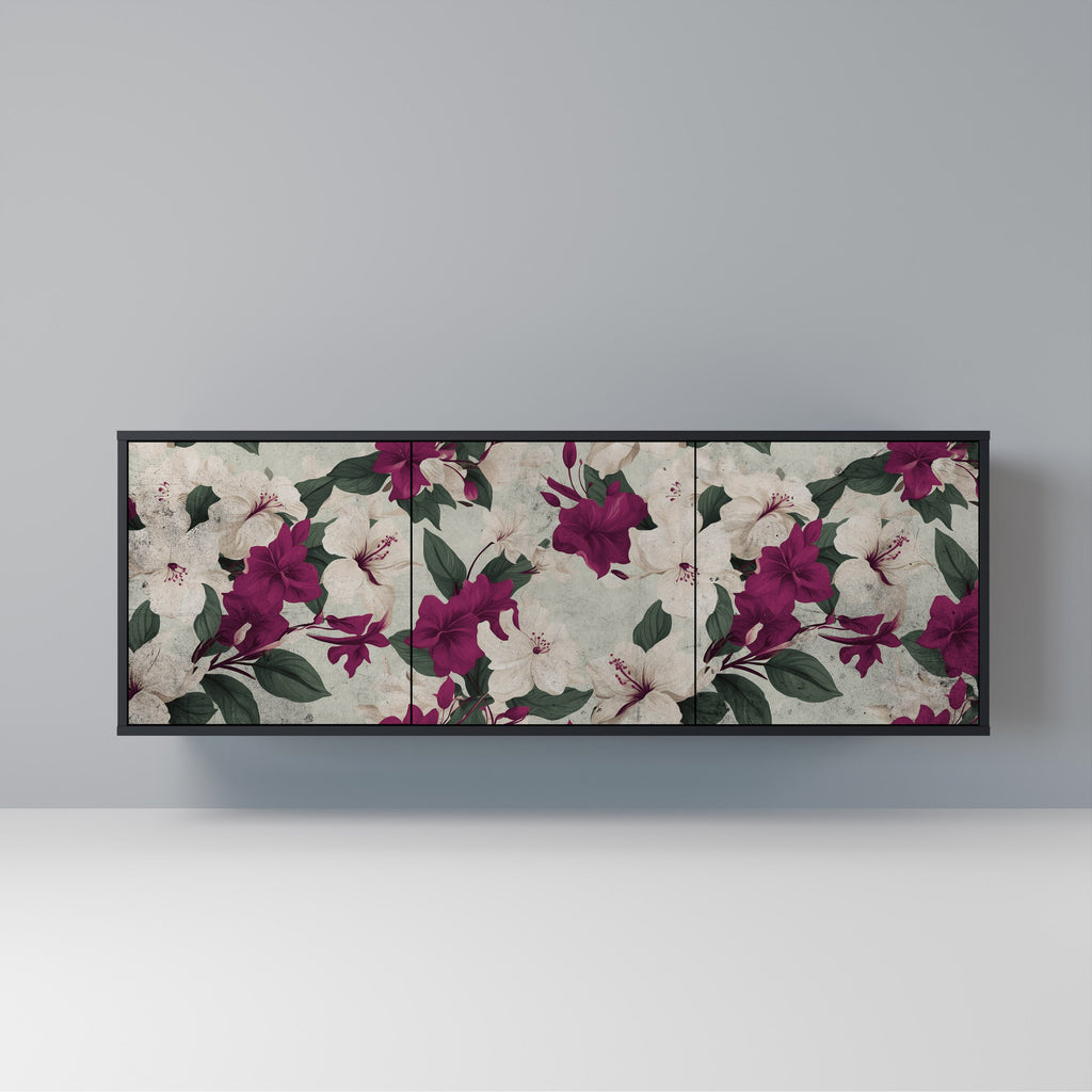 Buffet 3 portes FLOWERET DREAM finition noire