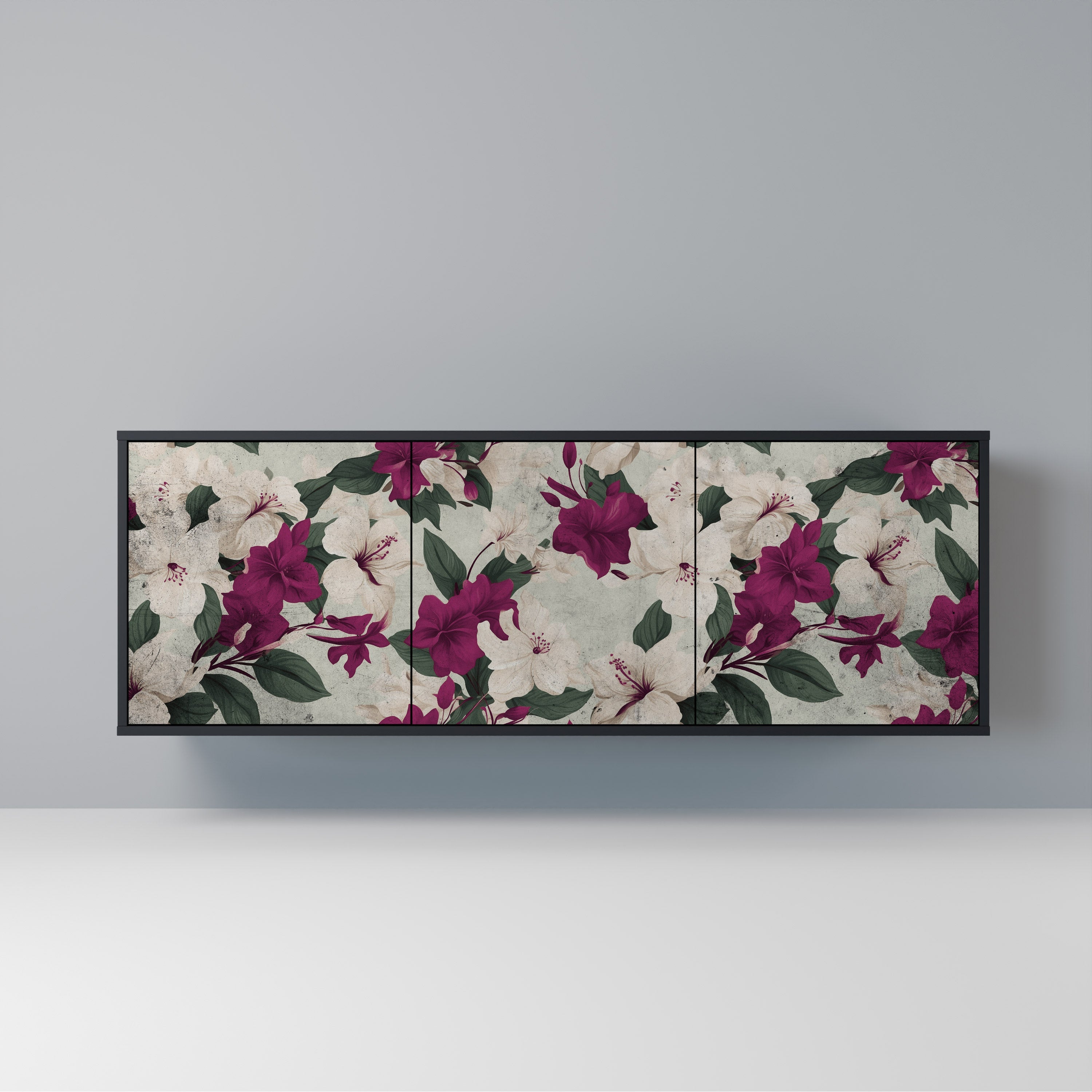 Buffet 3 portes FLOWERET DREAM finition noire