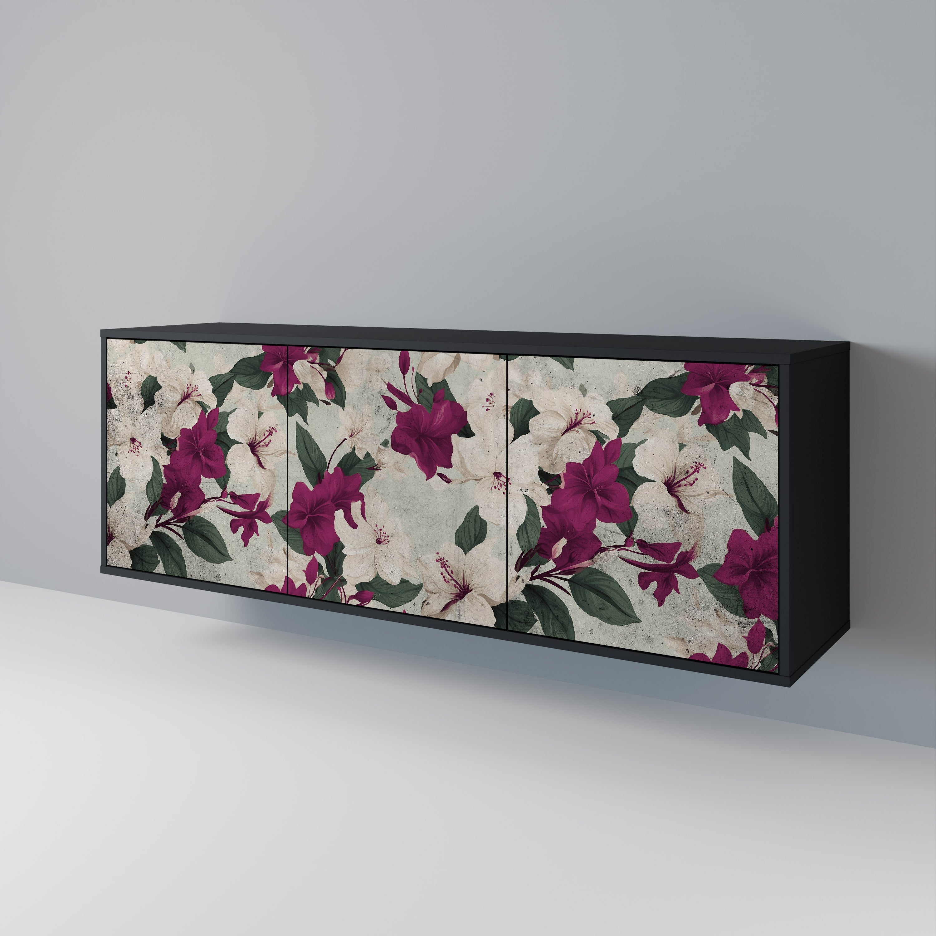 Buffet 3 portes FLOWERET DREAM finition noire