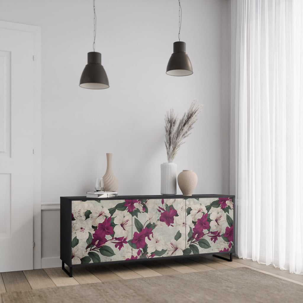 Buffet 3 portes FLOWERET DREAM finition noire