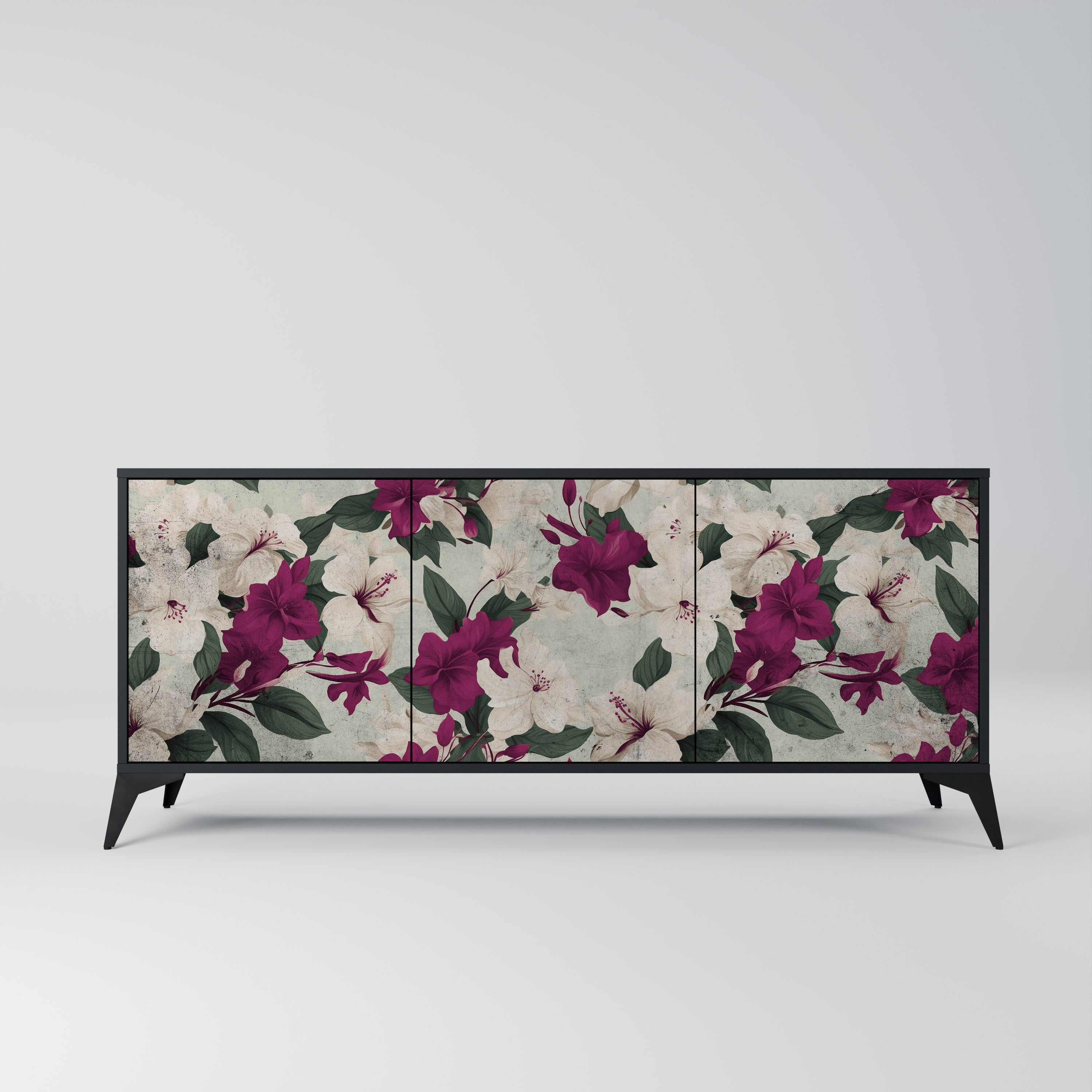 Buffet 3 portes FLOWERET DREAM finition noire