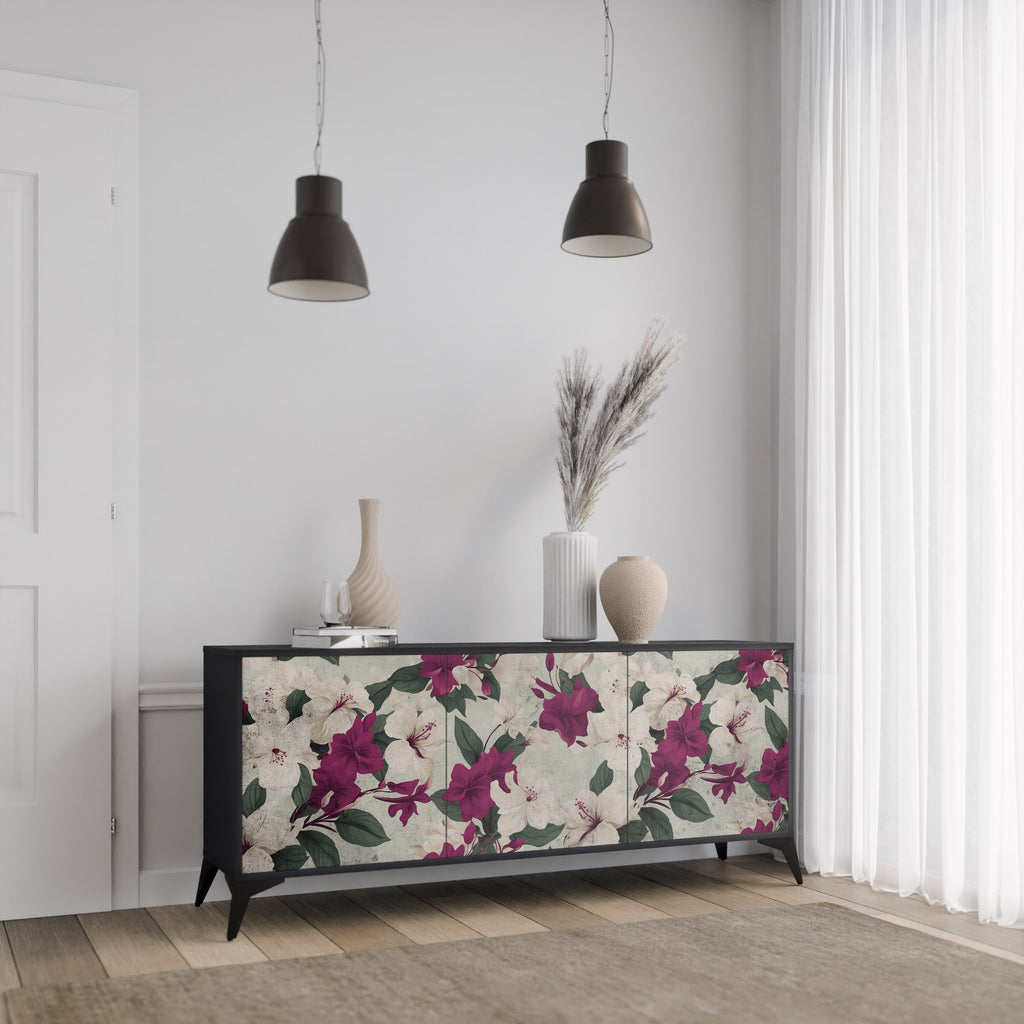 Buffet 3 portes FLOWERET DREAM finition noire