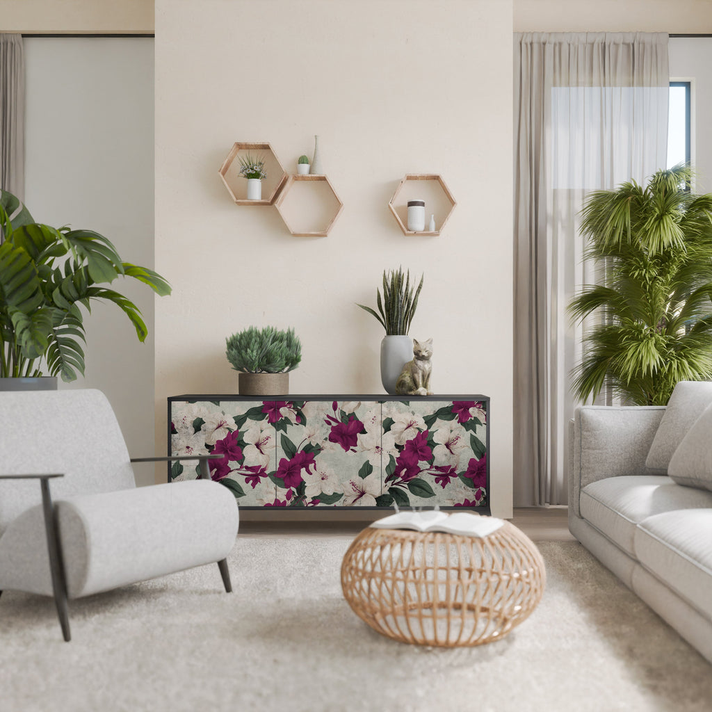 Buffet 3 portes FLOWERET DREAM finition noire