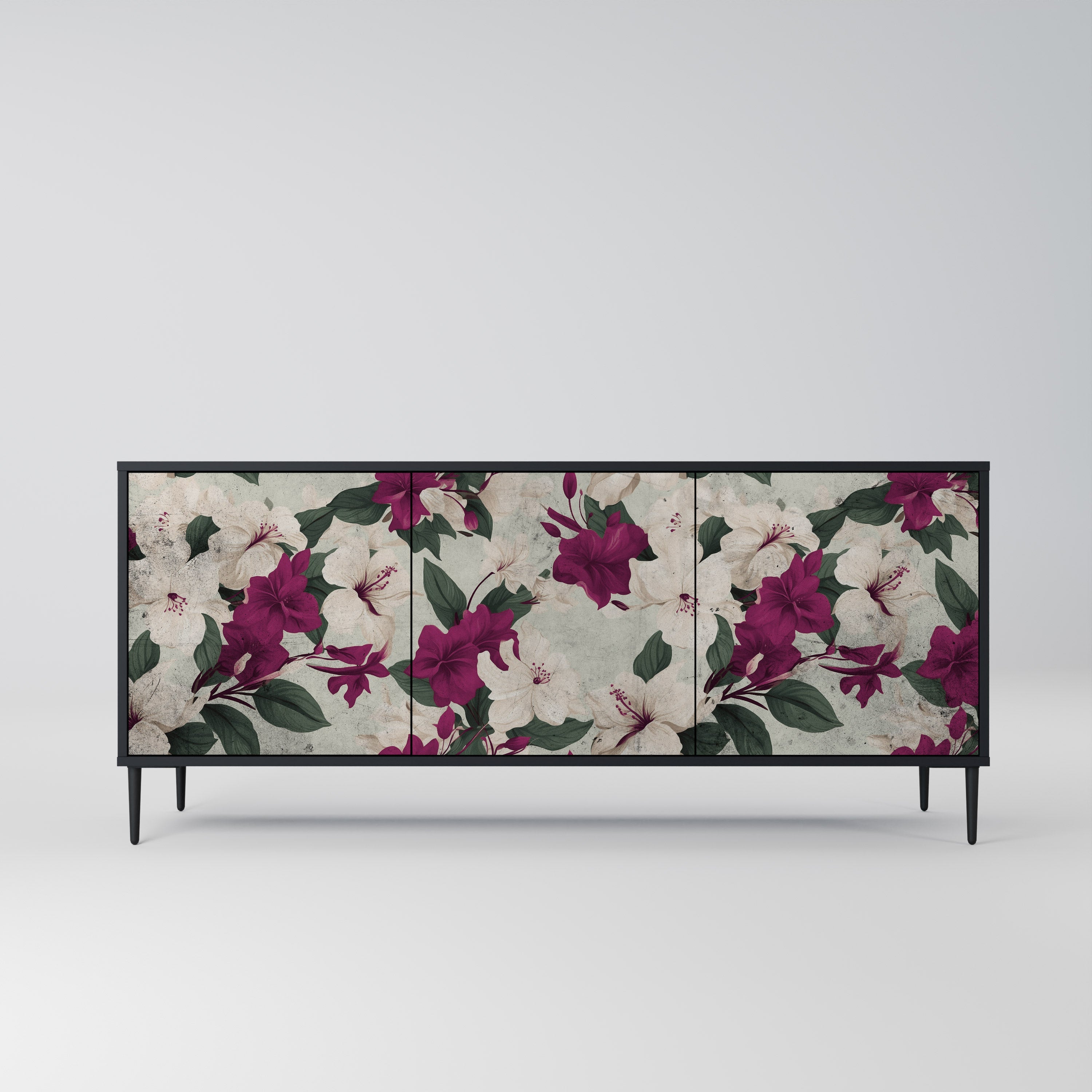 Buffet 3 portes FLOWERET DREAM finition noire