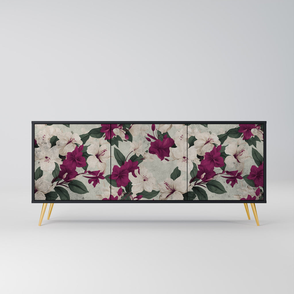 Buffet 3 portes FLOWERET DREAM finition noire