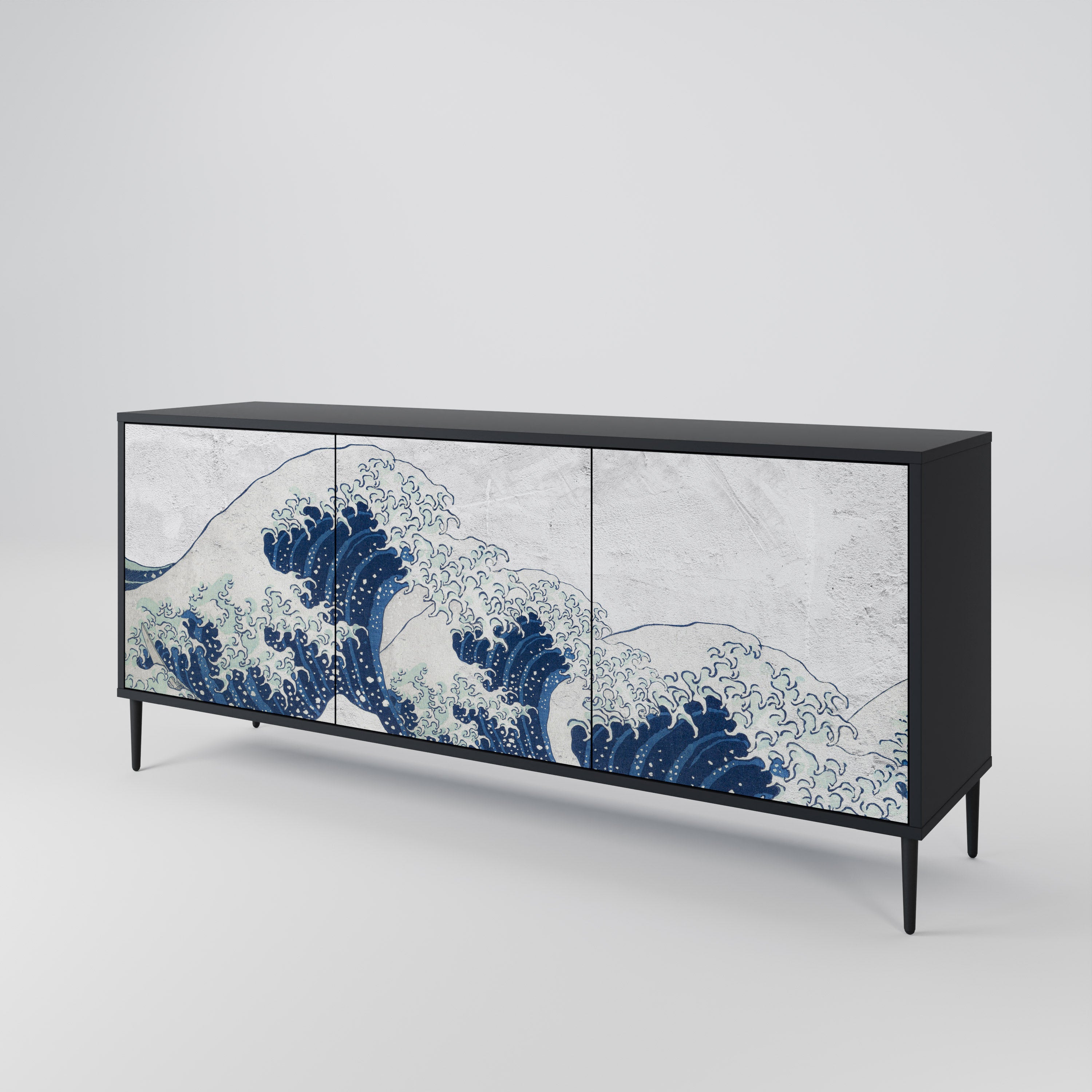 THE GREAT WAVE AT KANAGAWA 3-Door Sideboard